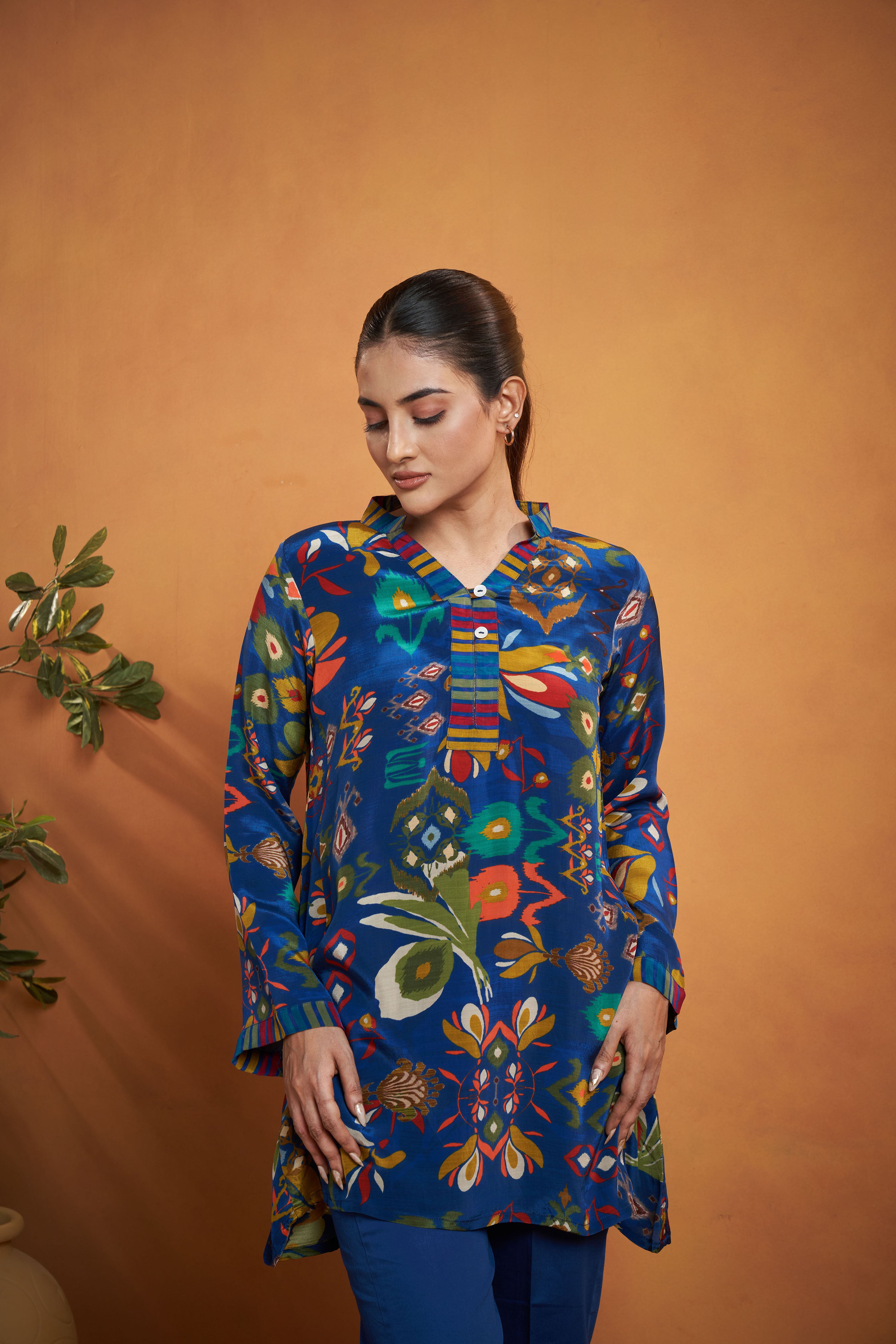 Blue Printed Kurta Set