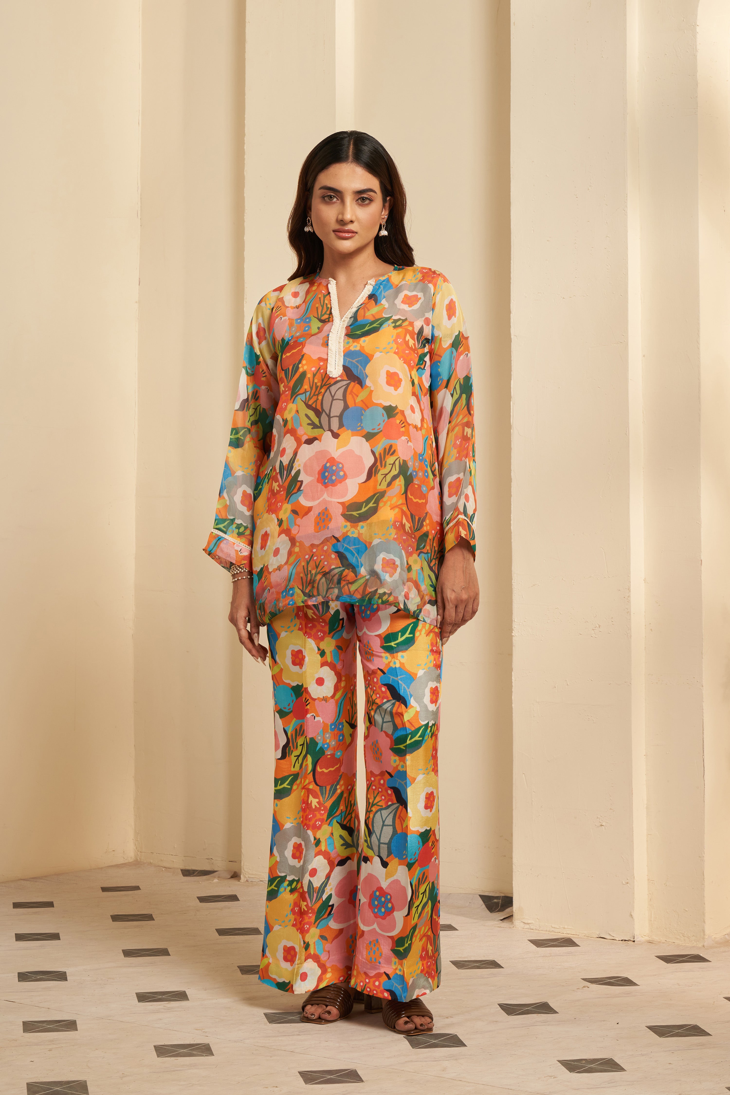 Multicolored printed co-ord set