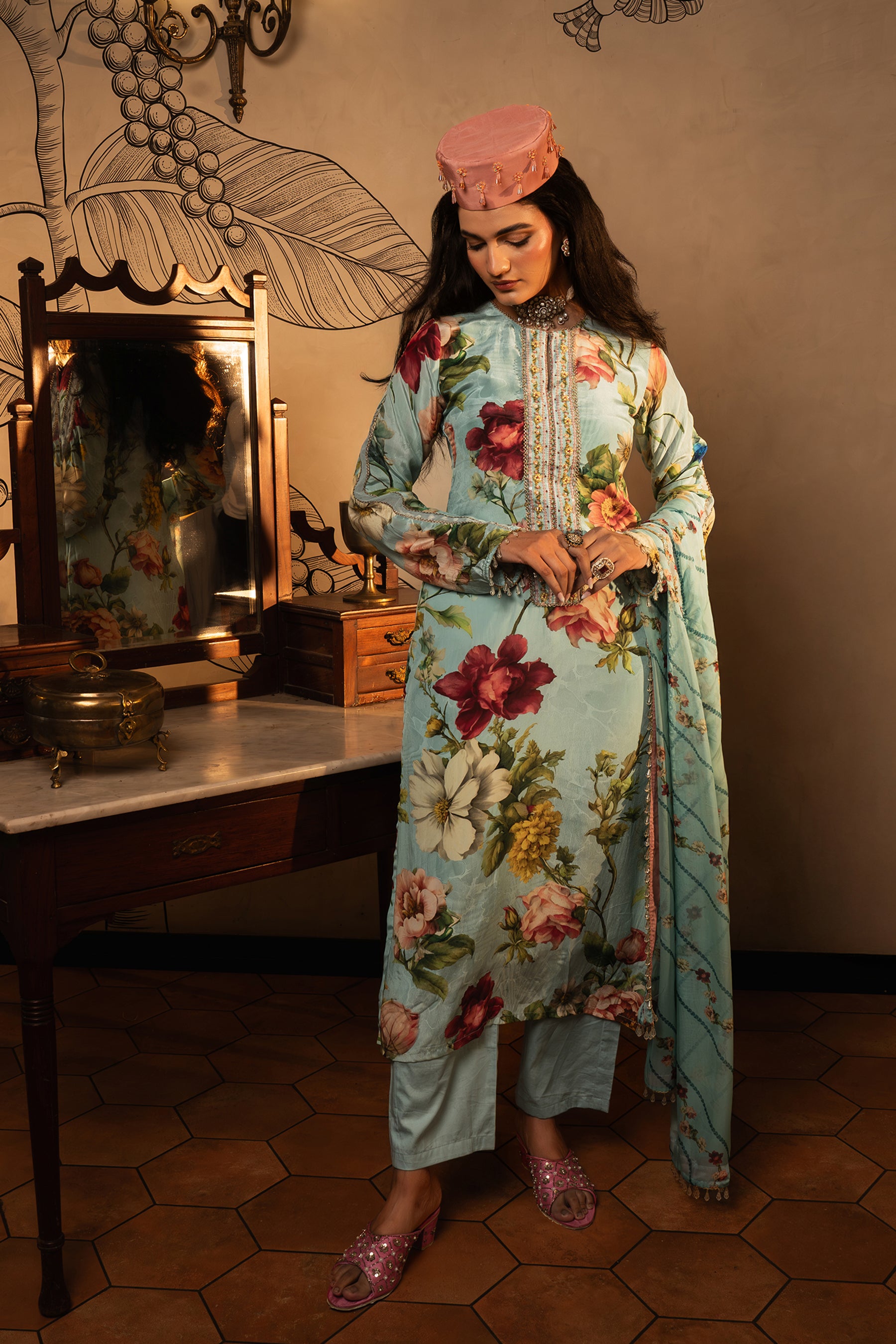 Powder Blue Kurta Set