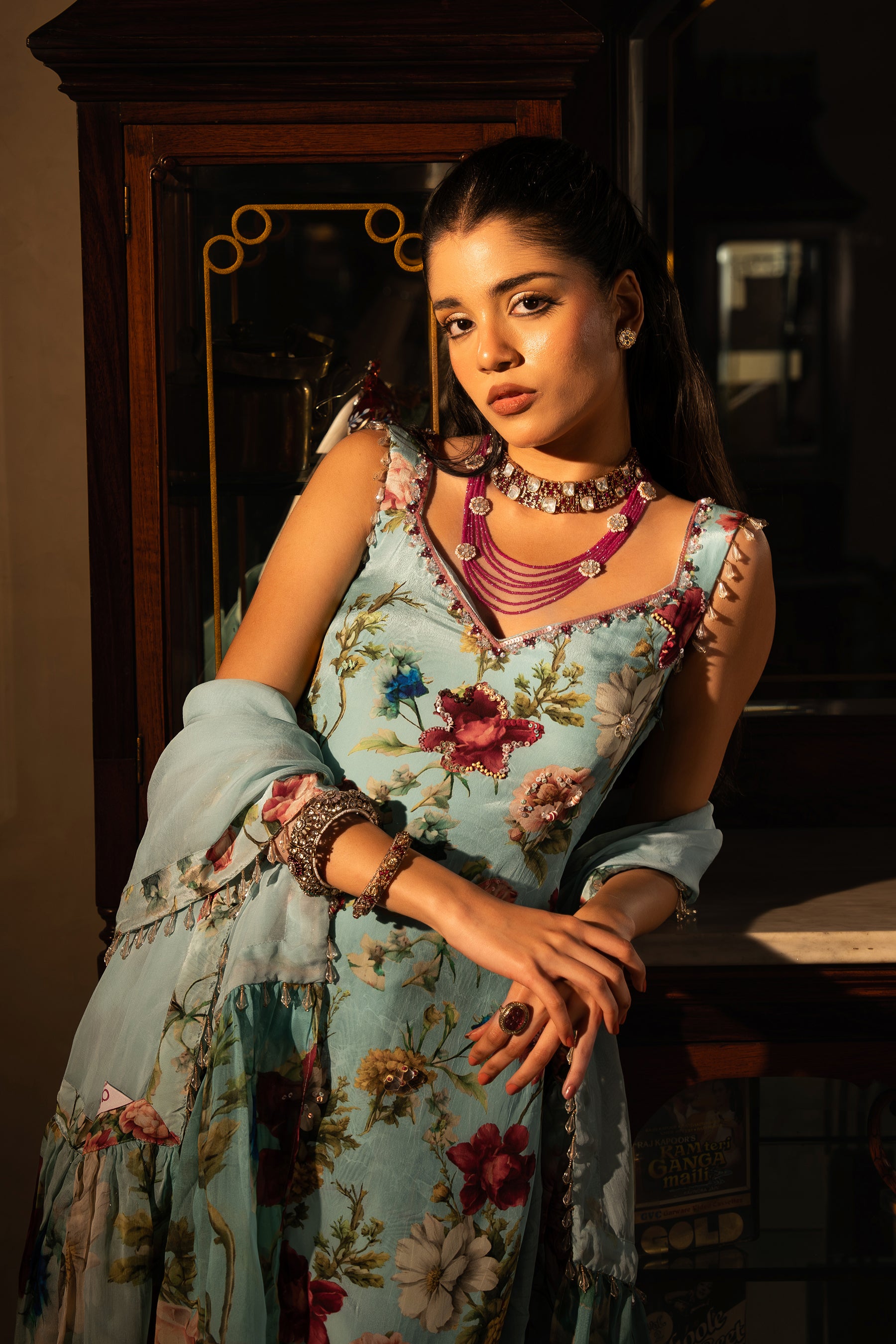 Powder Blue Sharara Set