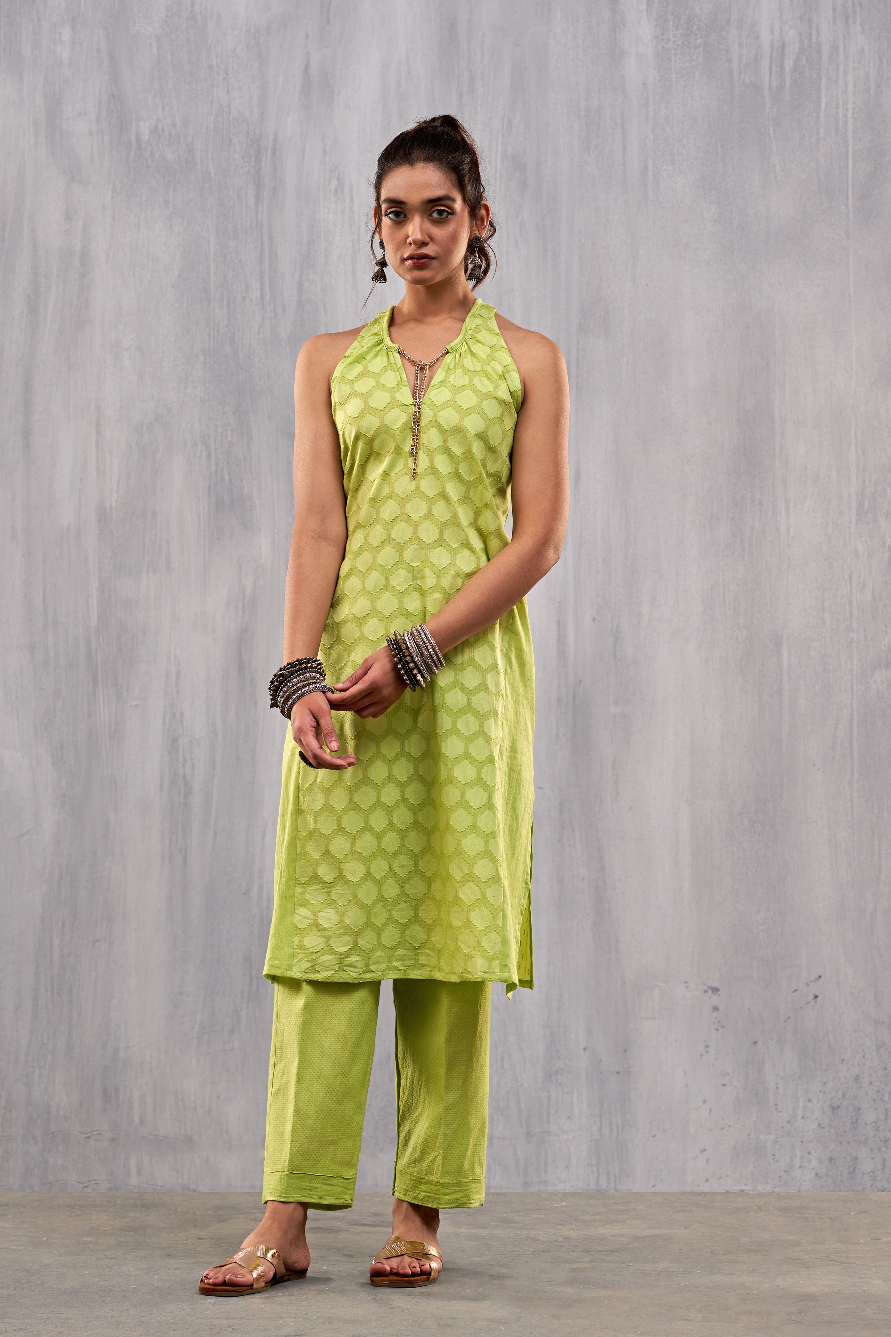Ulfat Lime Green Kurta Set