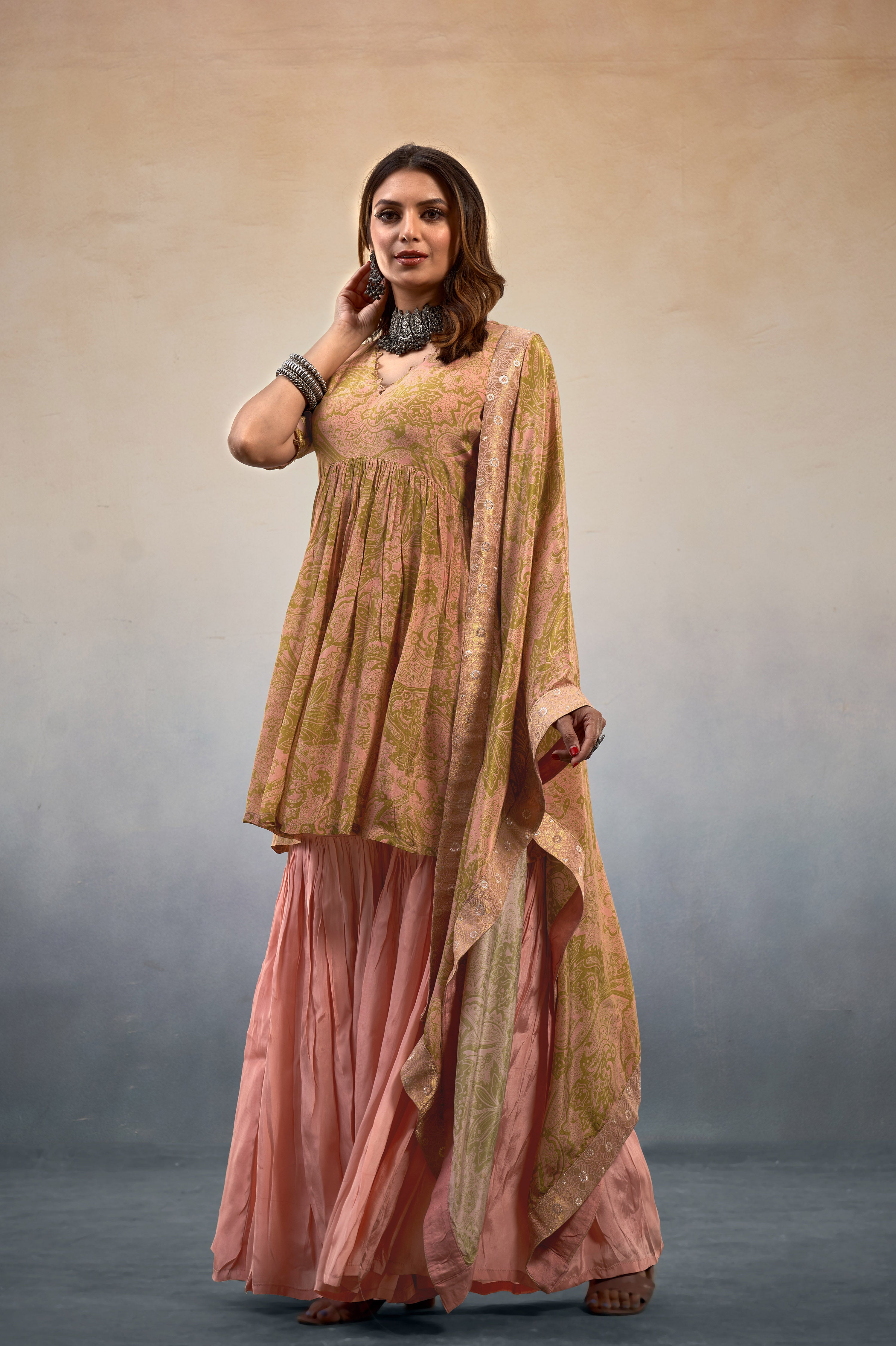 Noor Pastel Pink Sharara Set