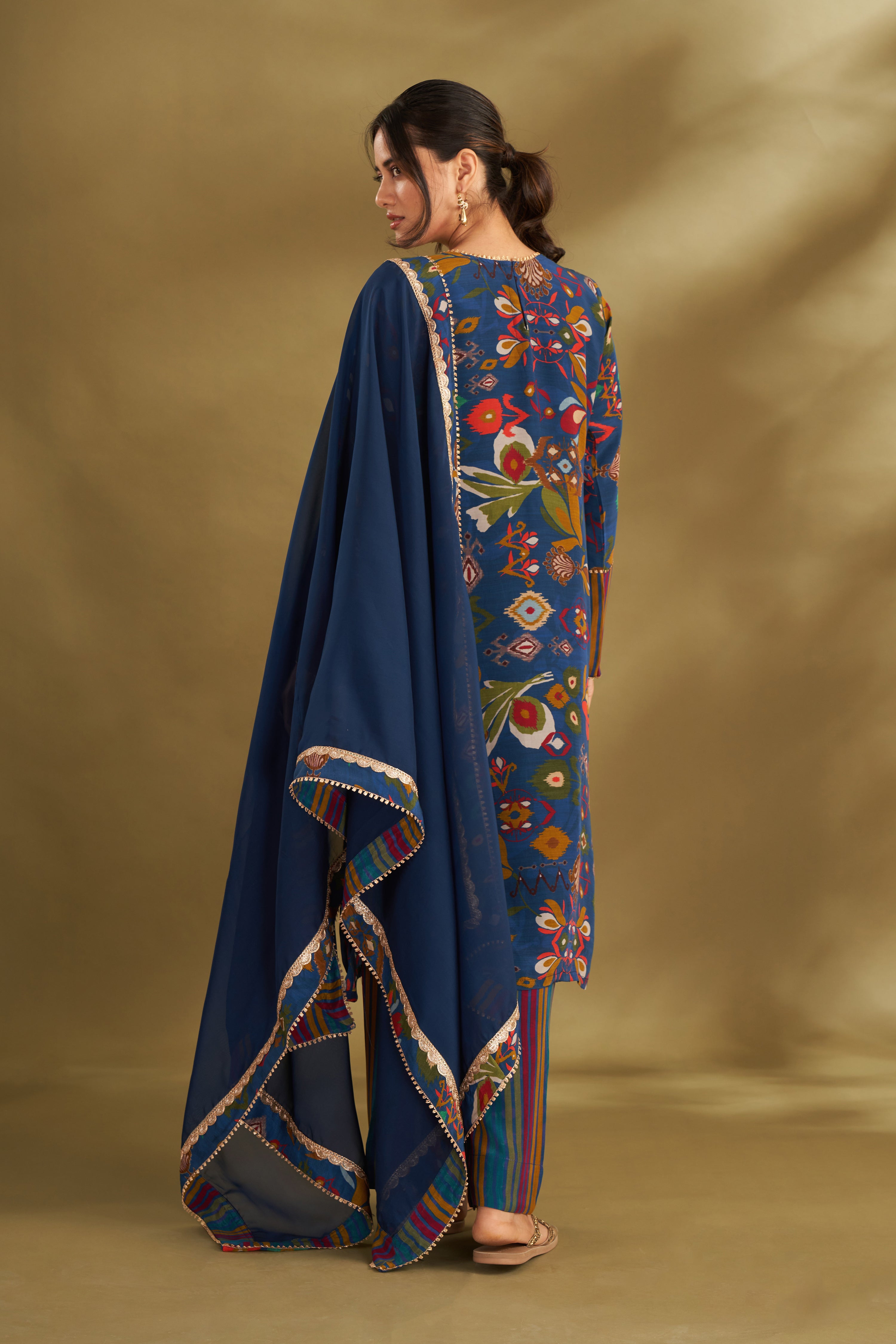 Royal Blue Printed Kurta Set