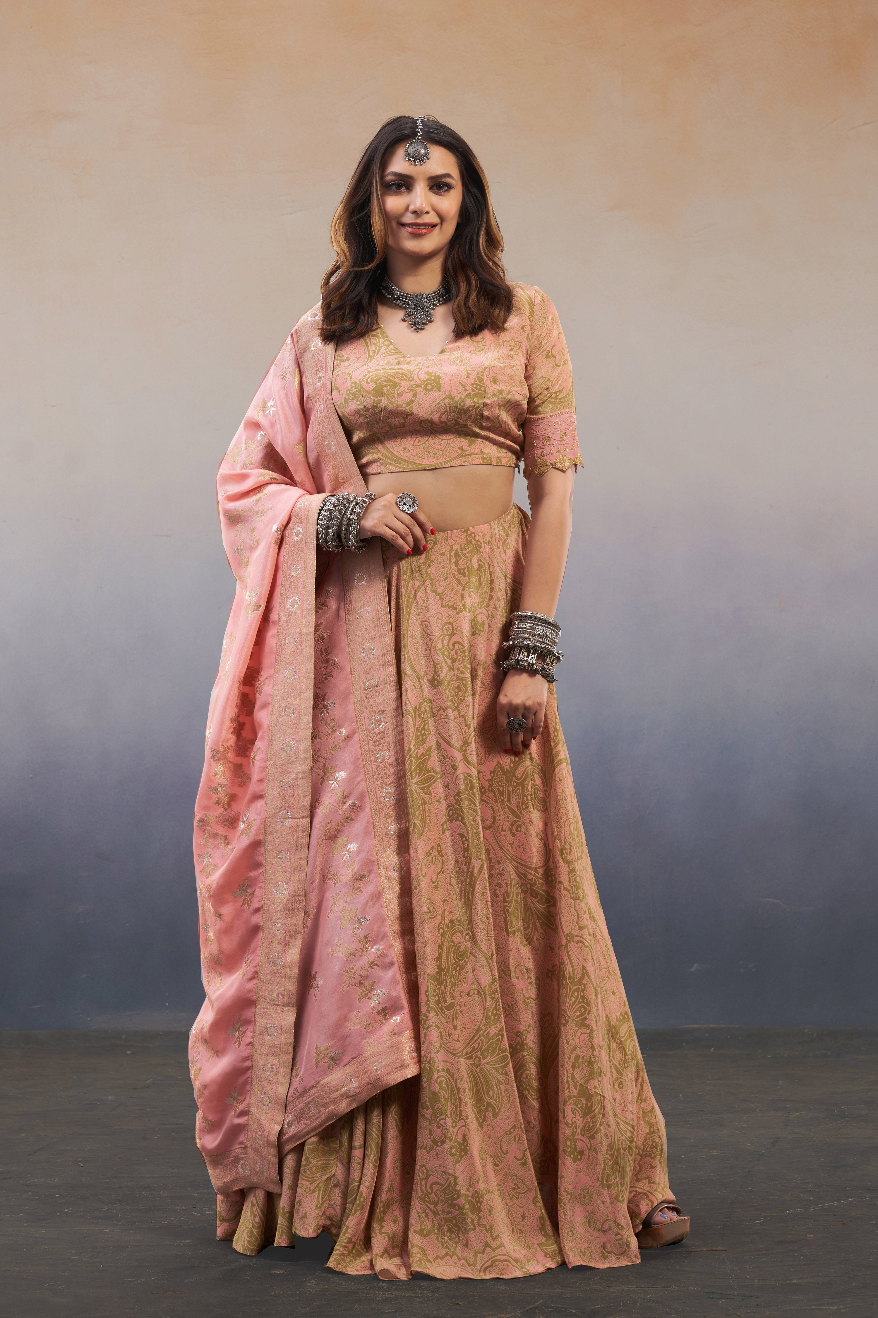 Noor Pastel Pink Lehenga Set