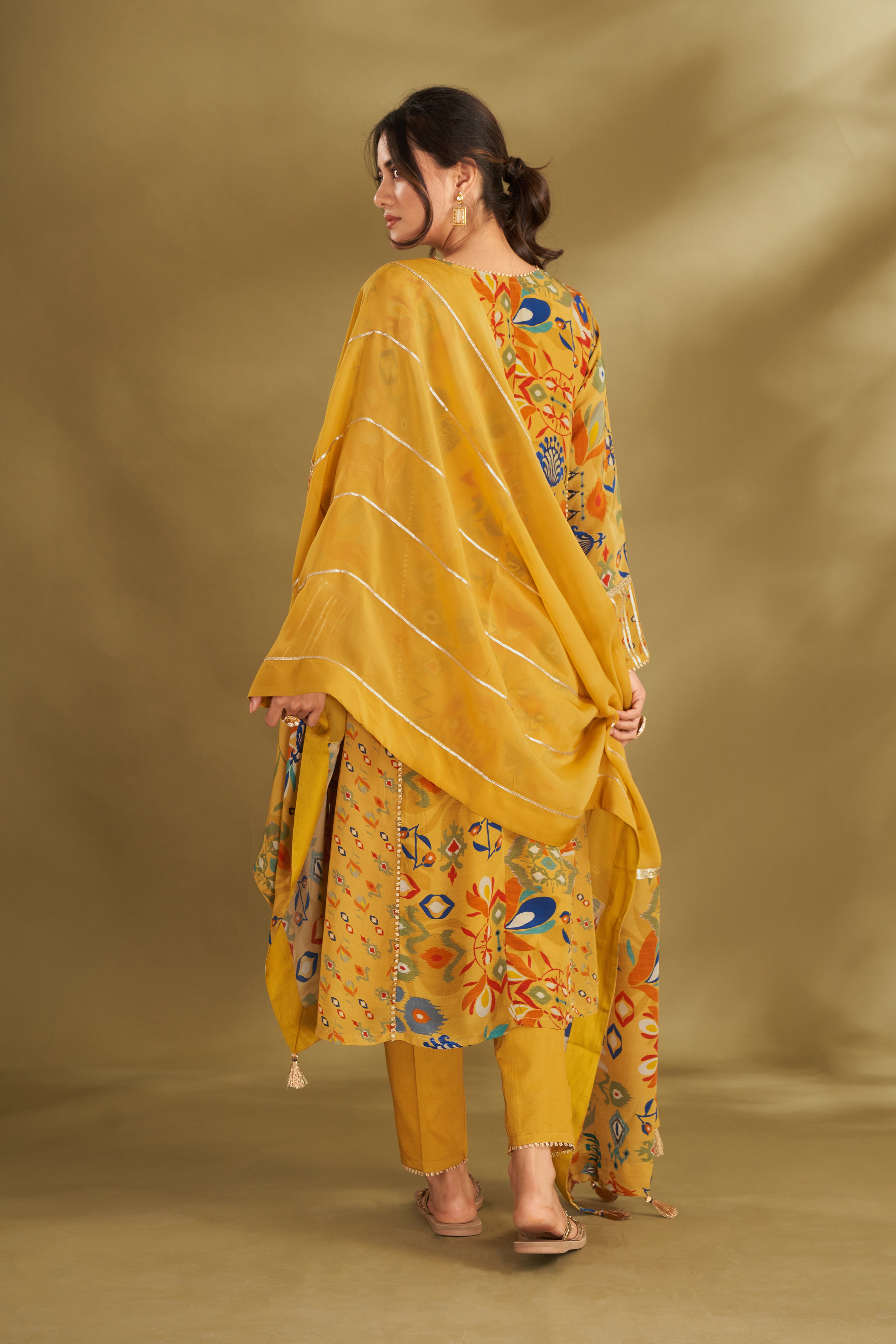 Dandelion Yellow A-line Kurta Set