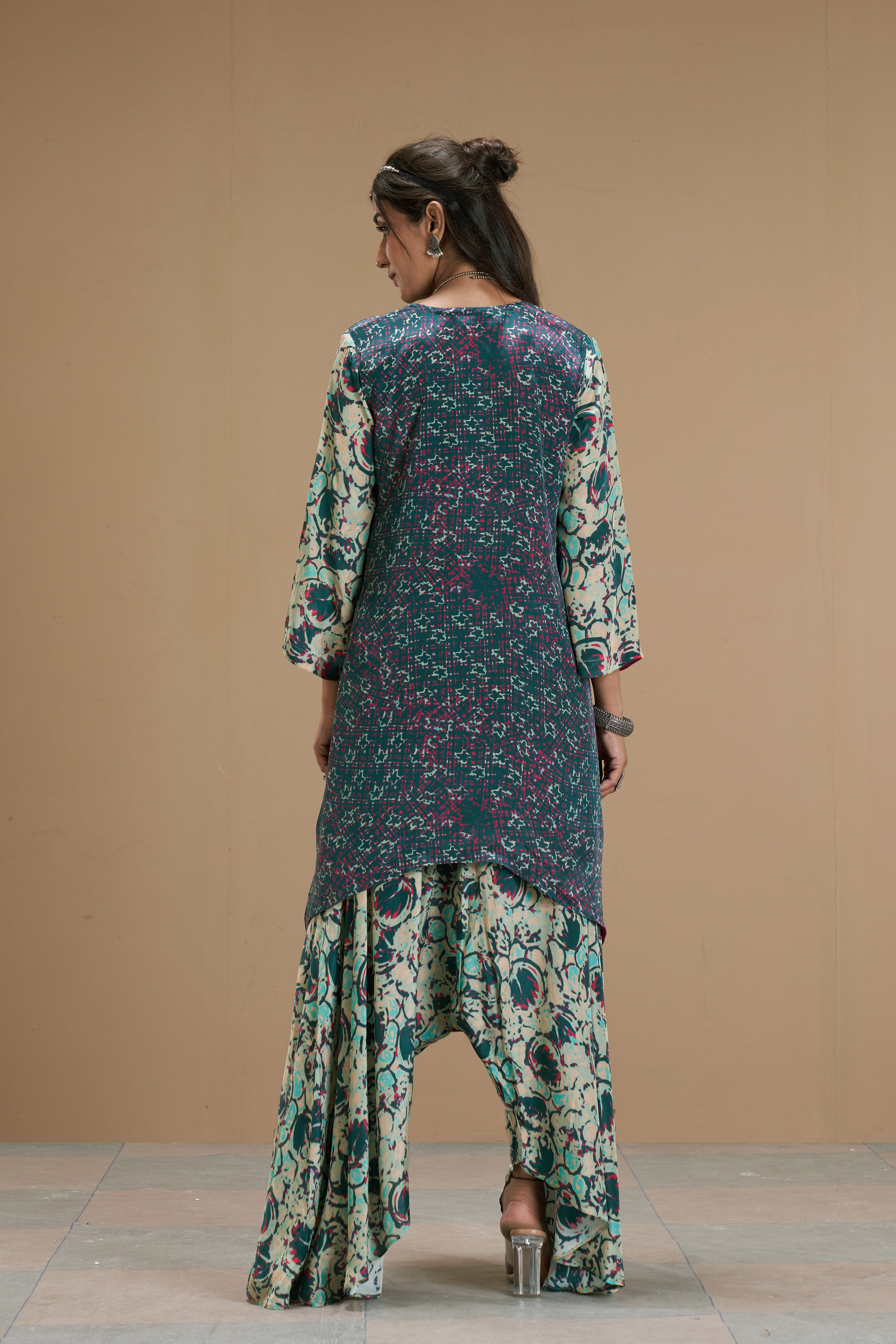 Taabir Assymetrical Kurta With Flared Pants