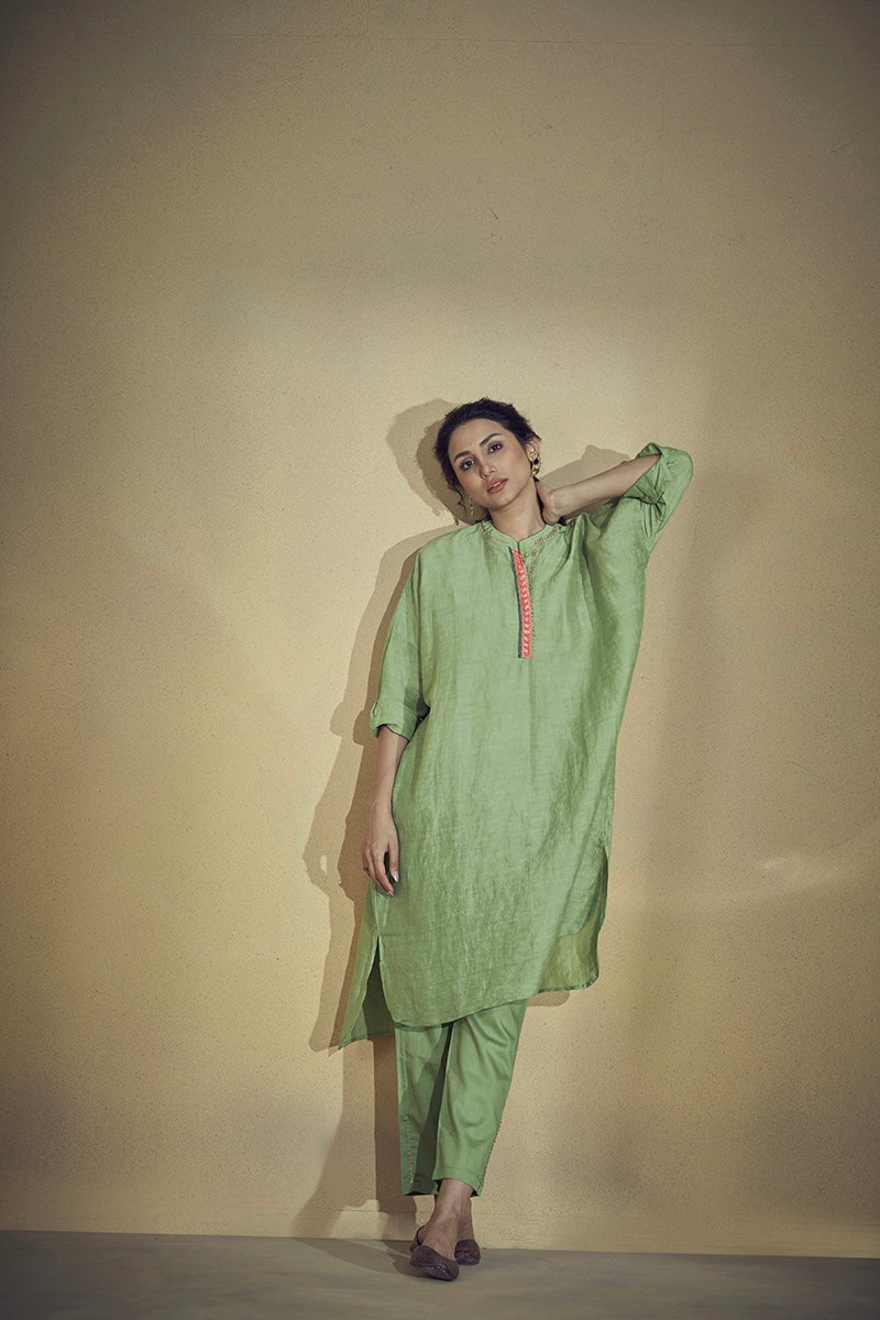 Ta’aruf Sage Green Kurta Set