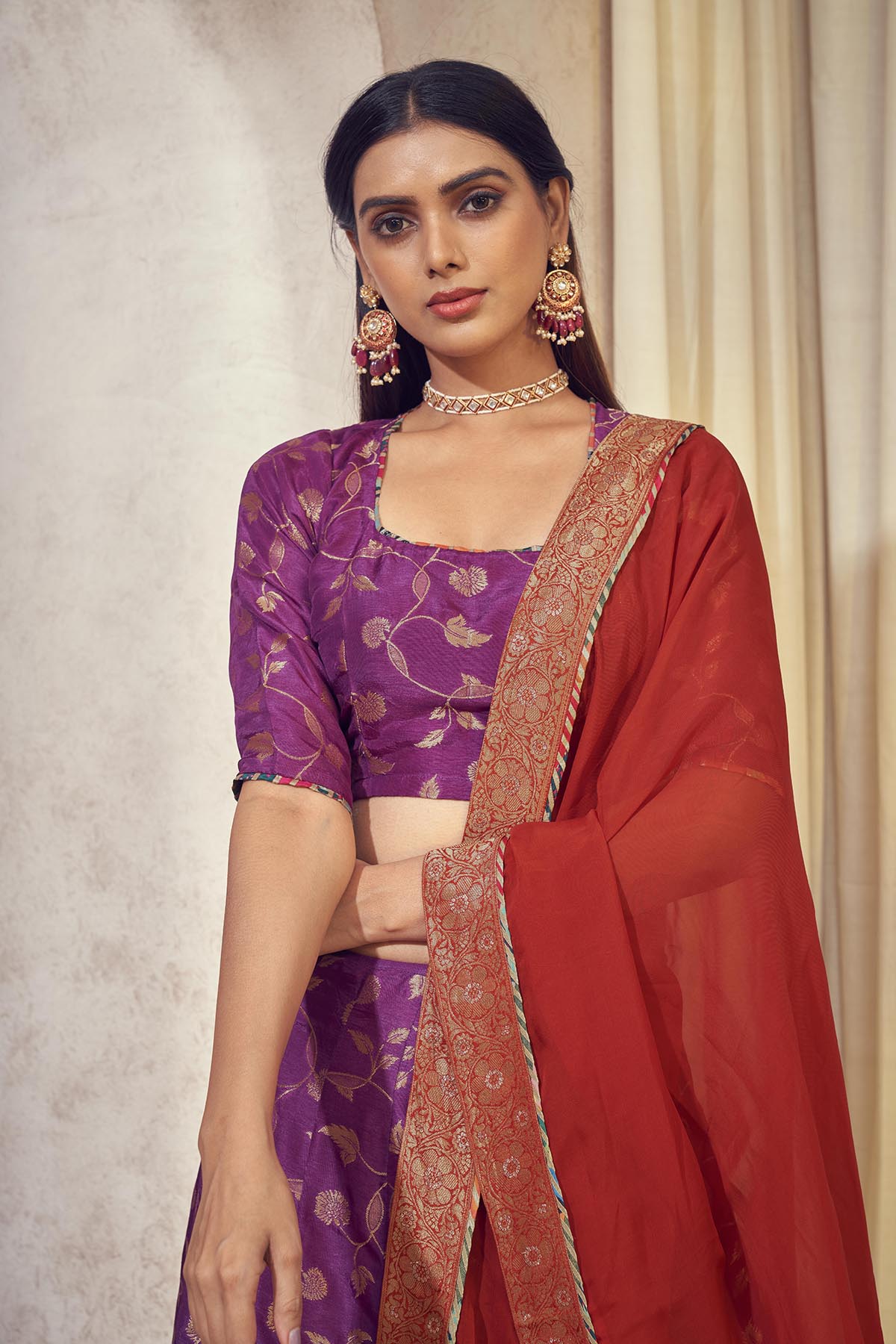 Tehzeeb jacquard kalidar lehenga set