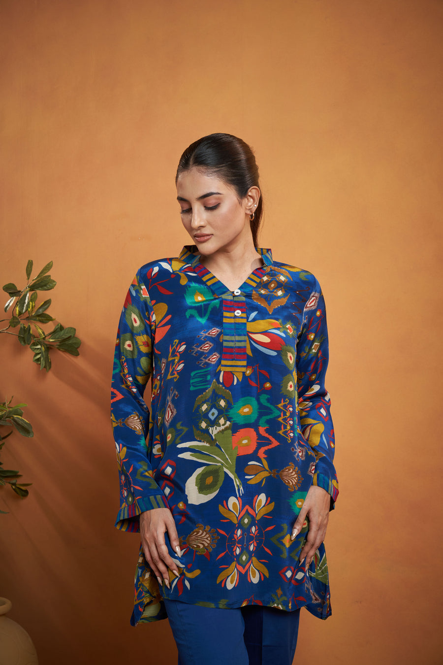 Blue Printed Kurta Set