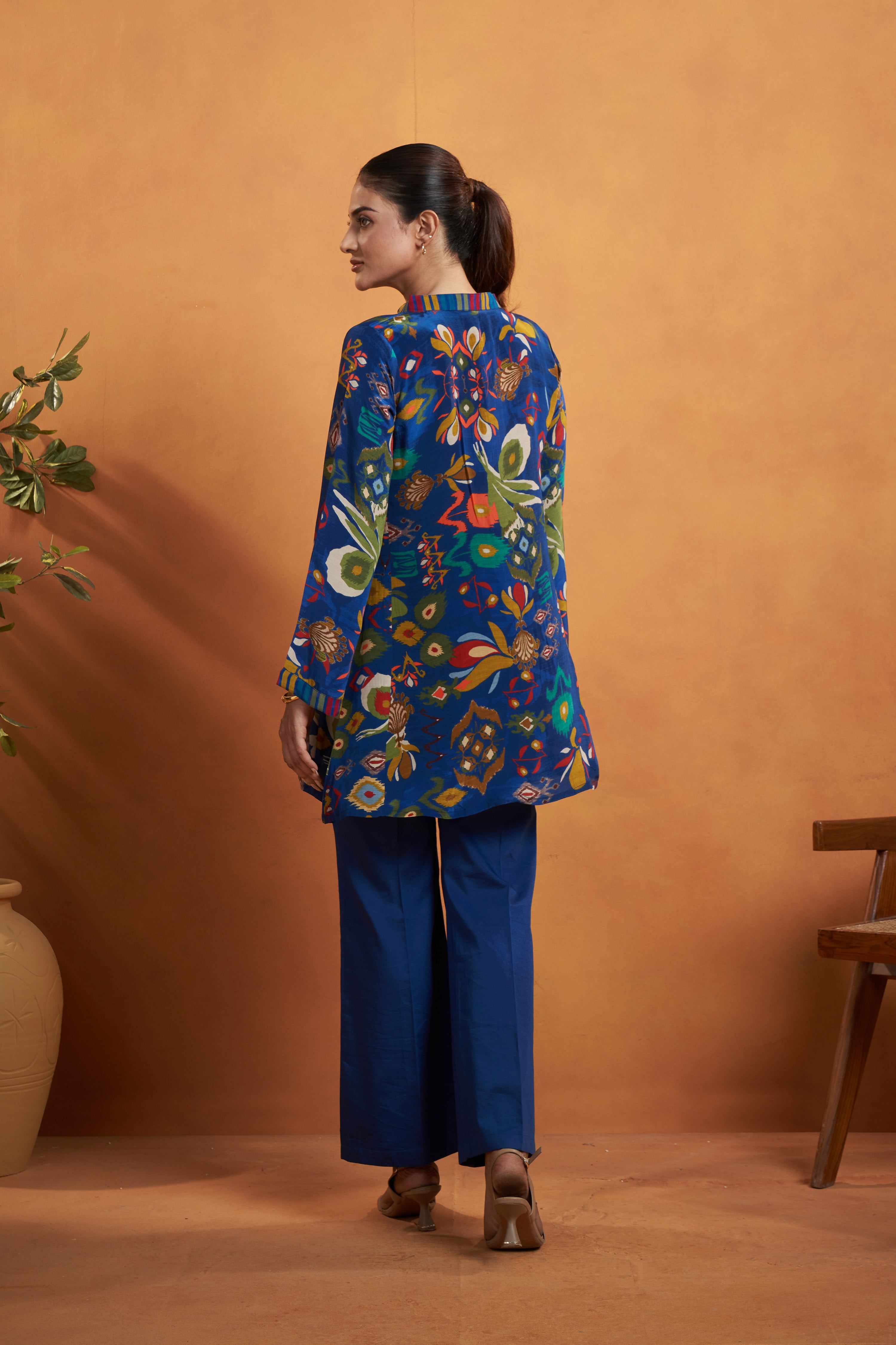 Blue Printed Kurta Set