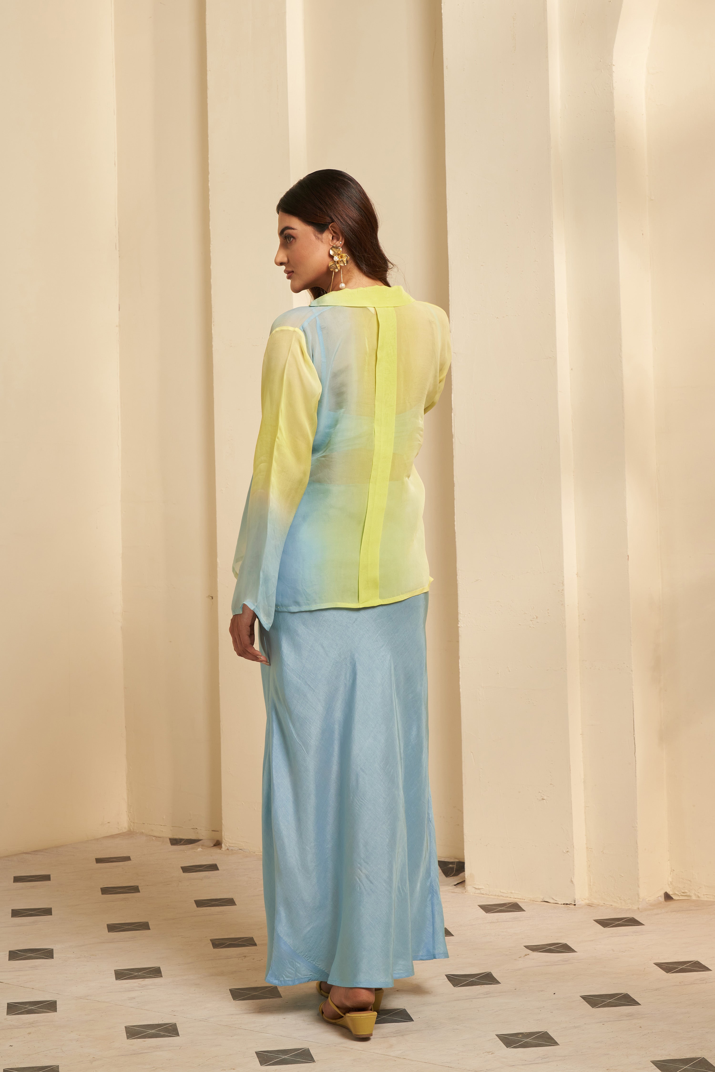 Sky Blue Ombré Skirt Set
