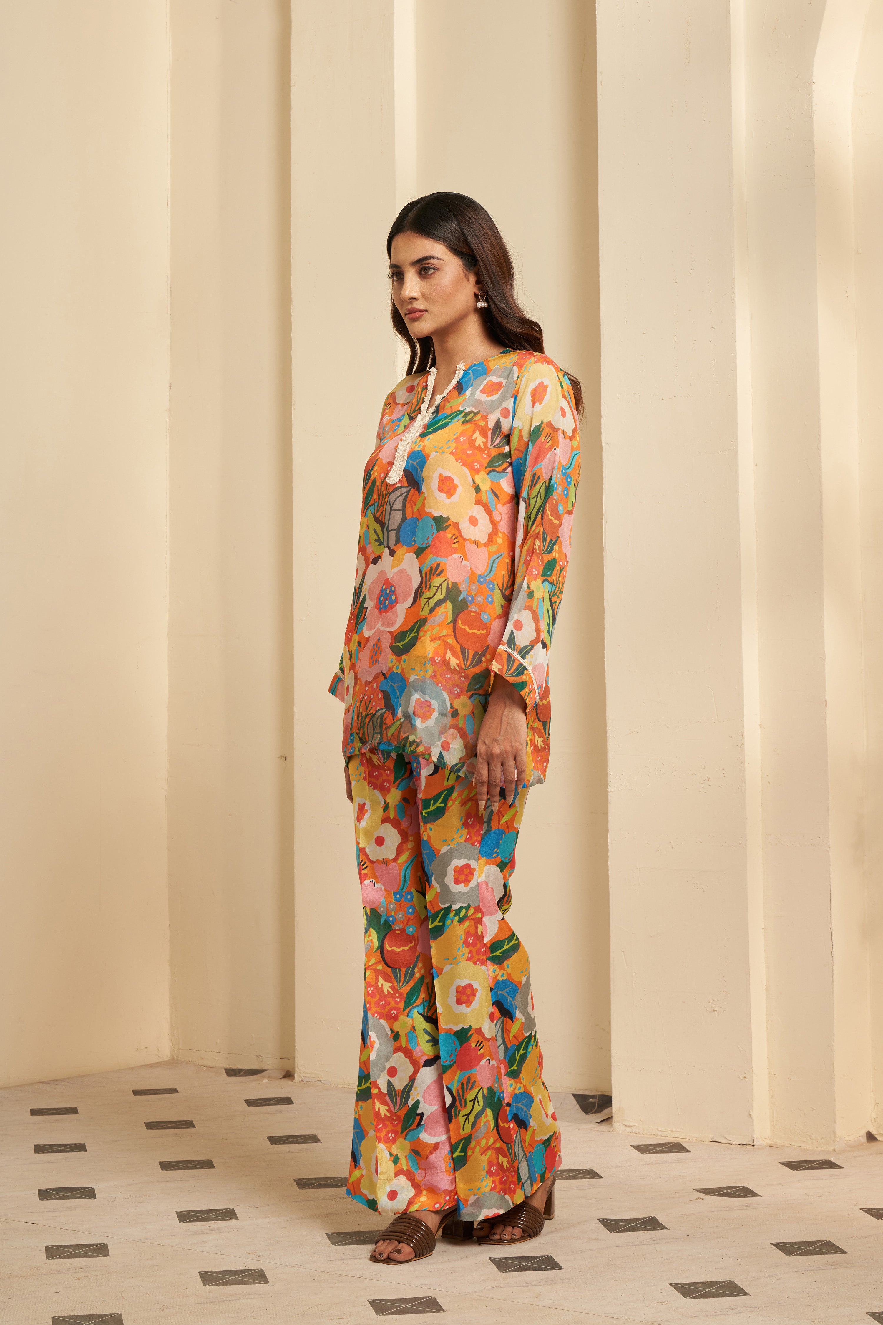 Multicolored printed co-ord set