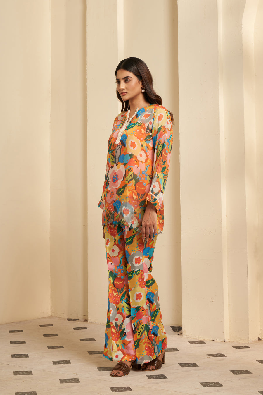 Multicolored printed co-ord set