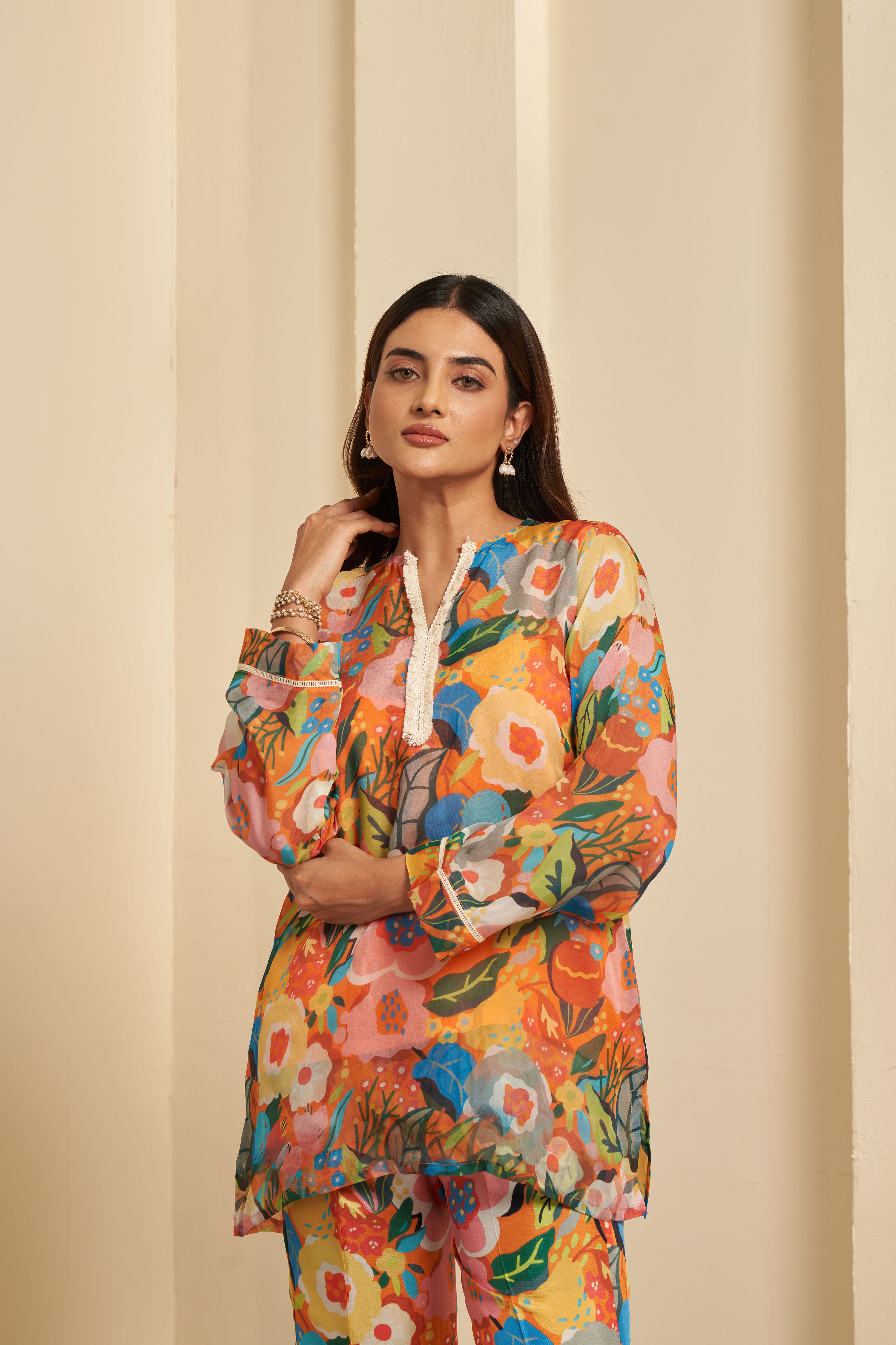 Multicolored printed co-ord set