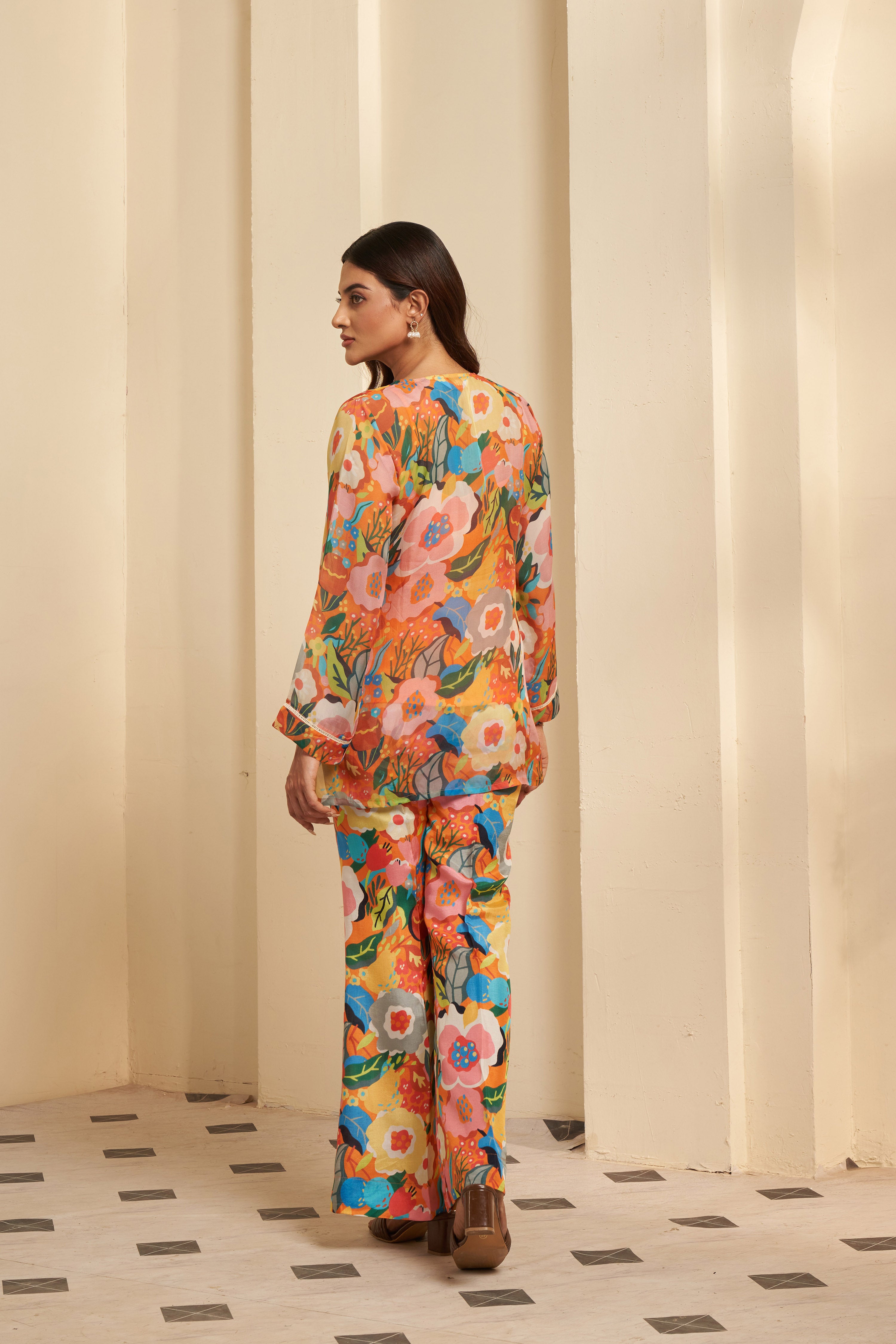 Multicolored printed co-ord set