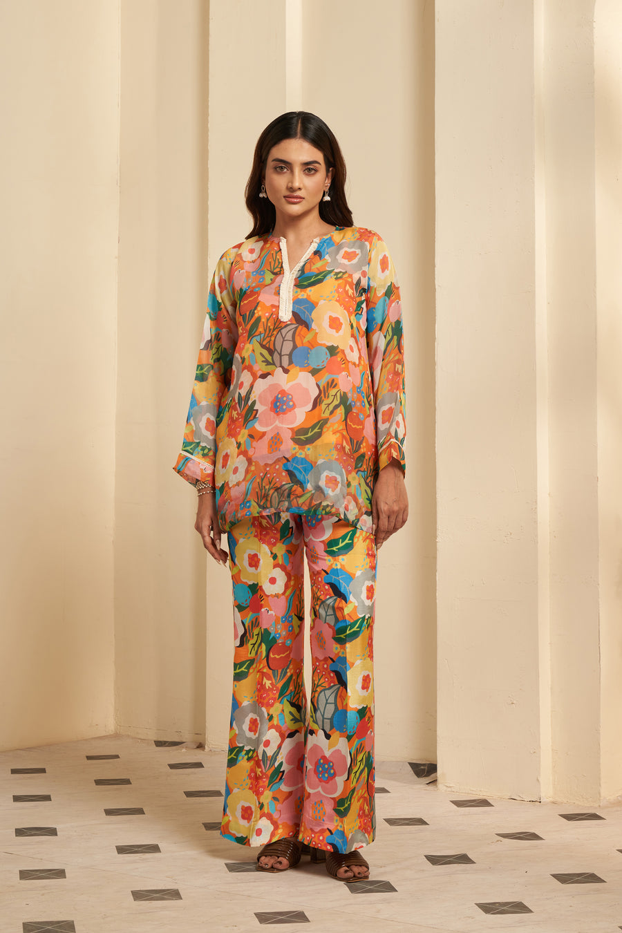 Multicolored printed co-ord set
