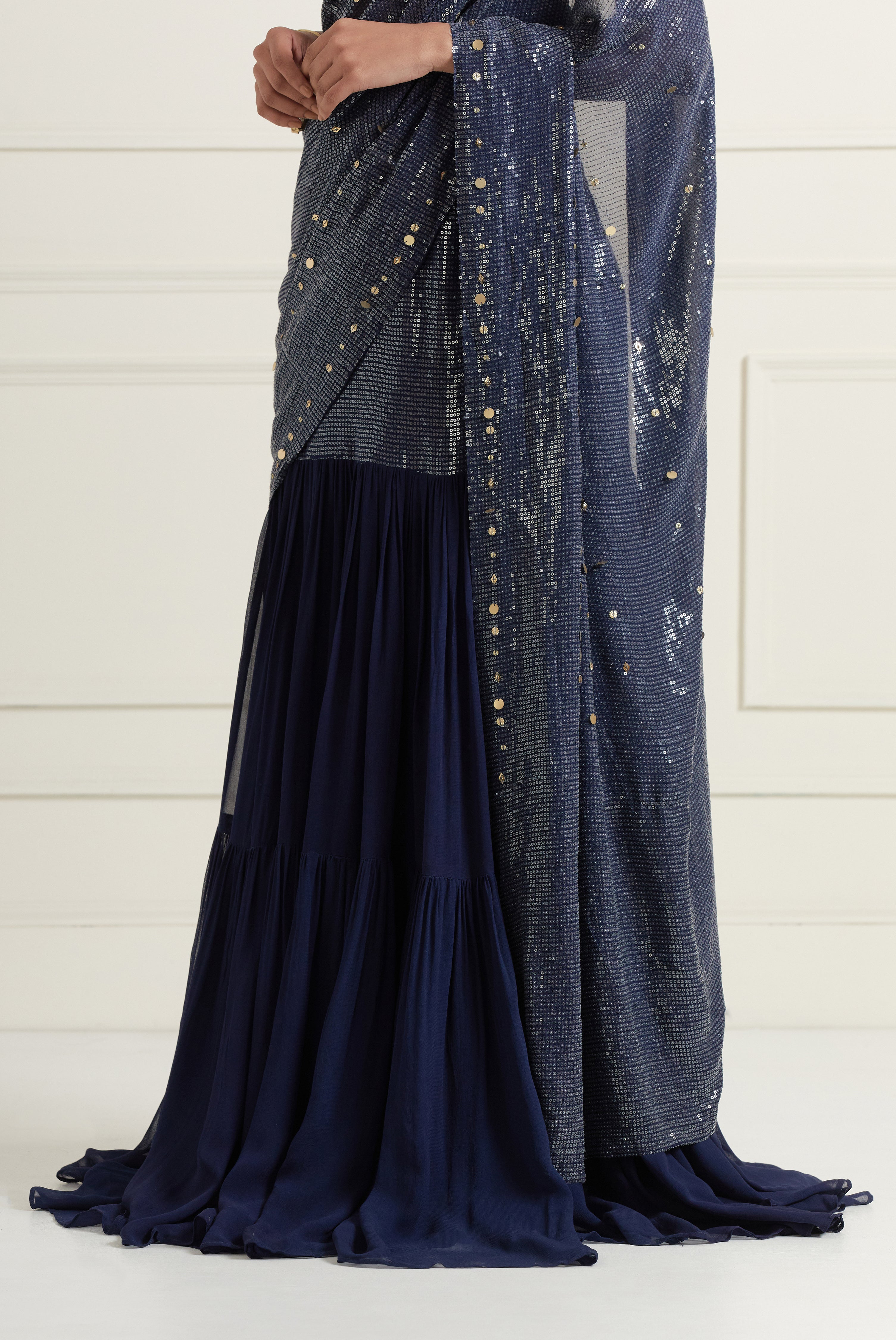 Layla Sequined Lehenga Saree Set