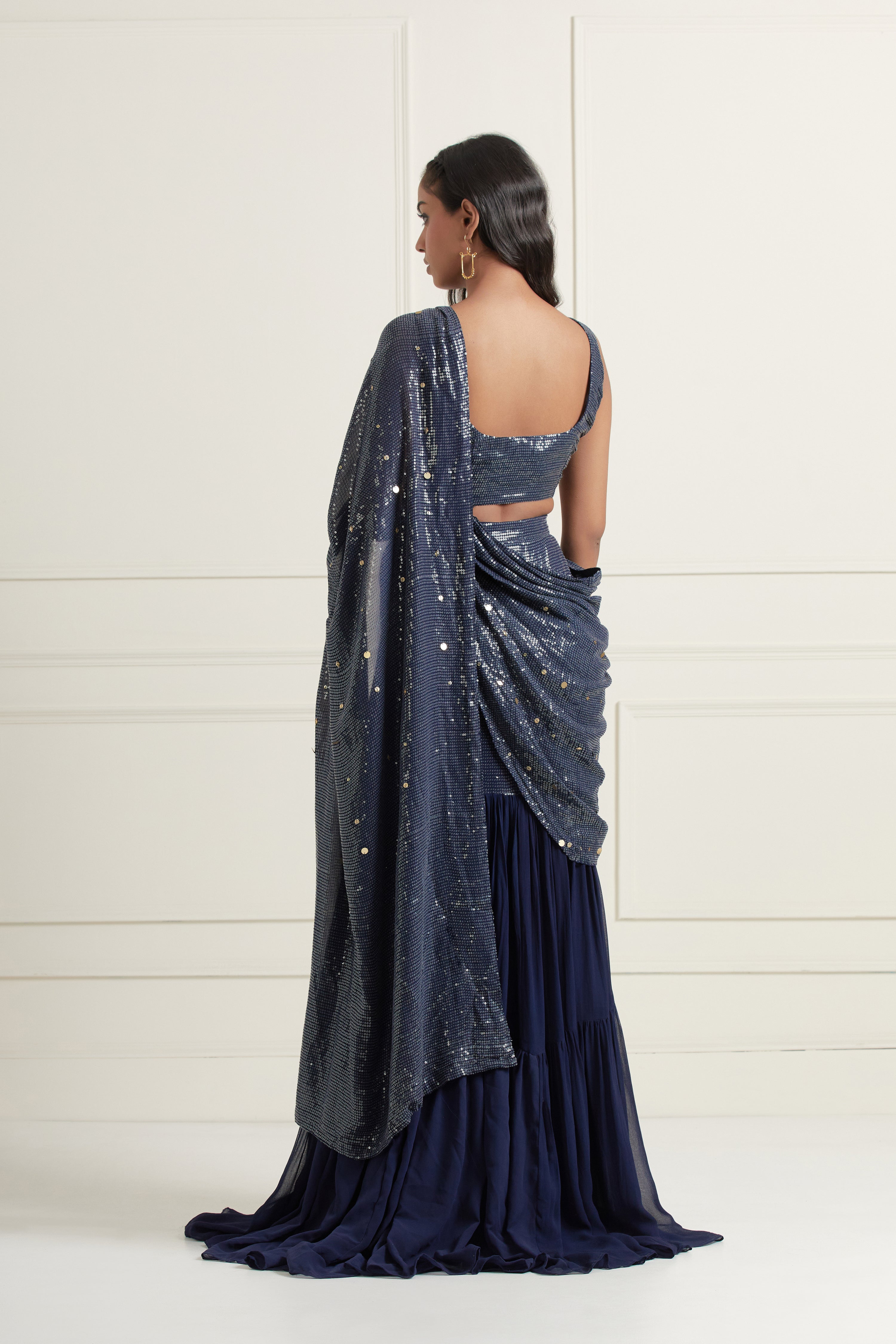 Layla Sequined Lehenga Saree Set