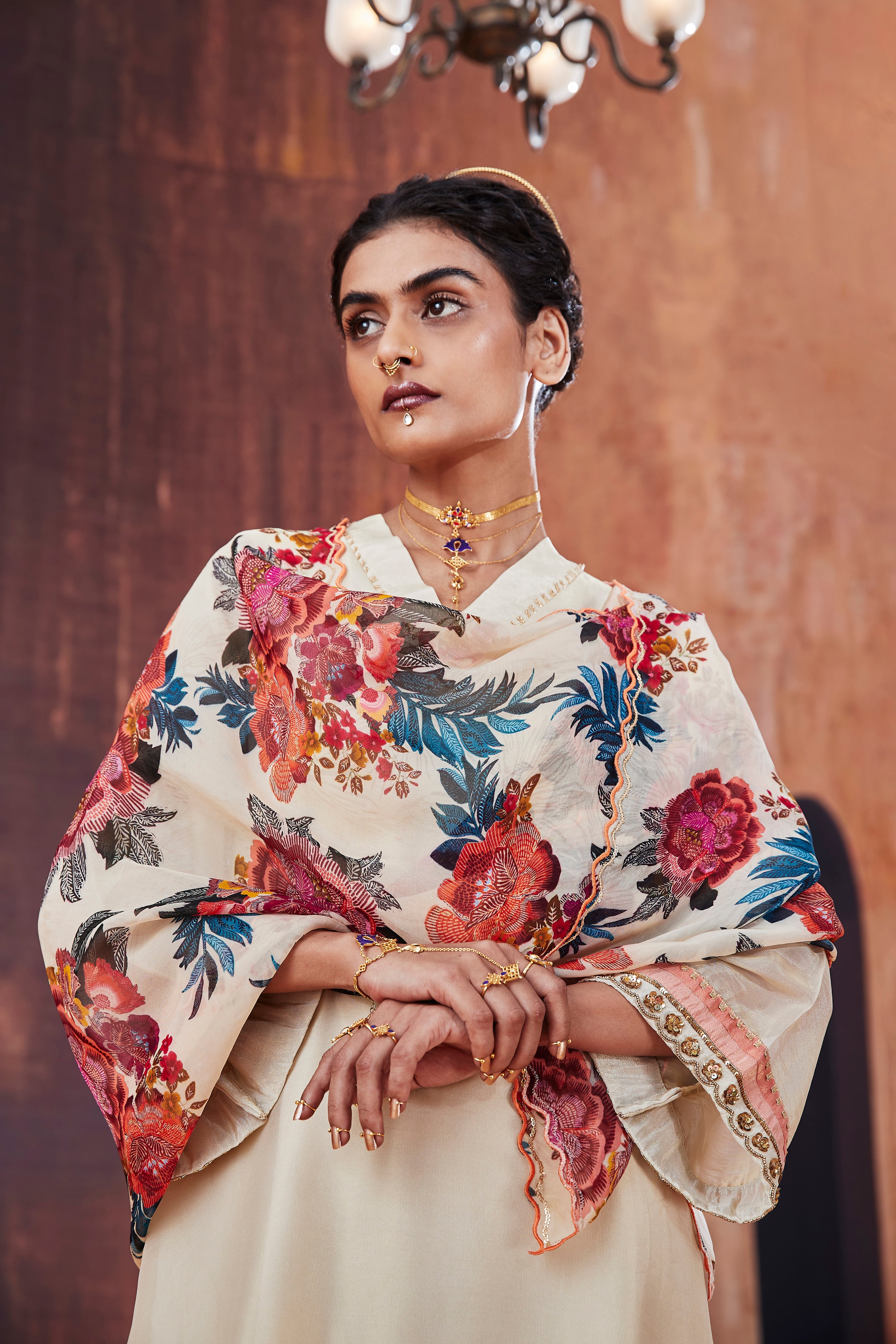 Ivory Tissue Silk Kurta Set