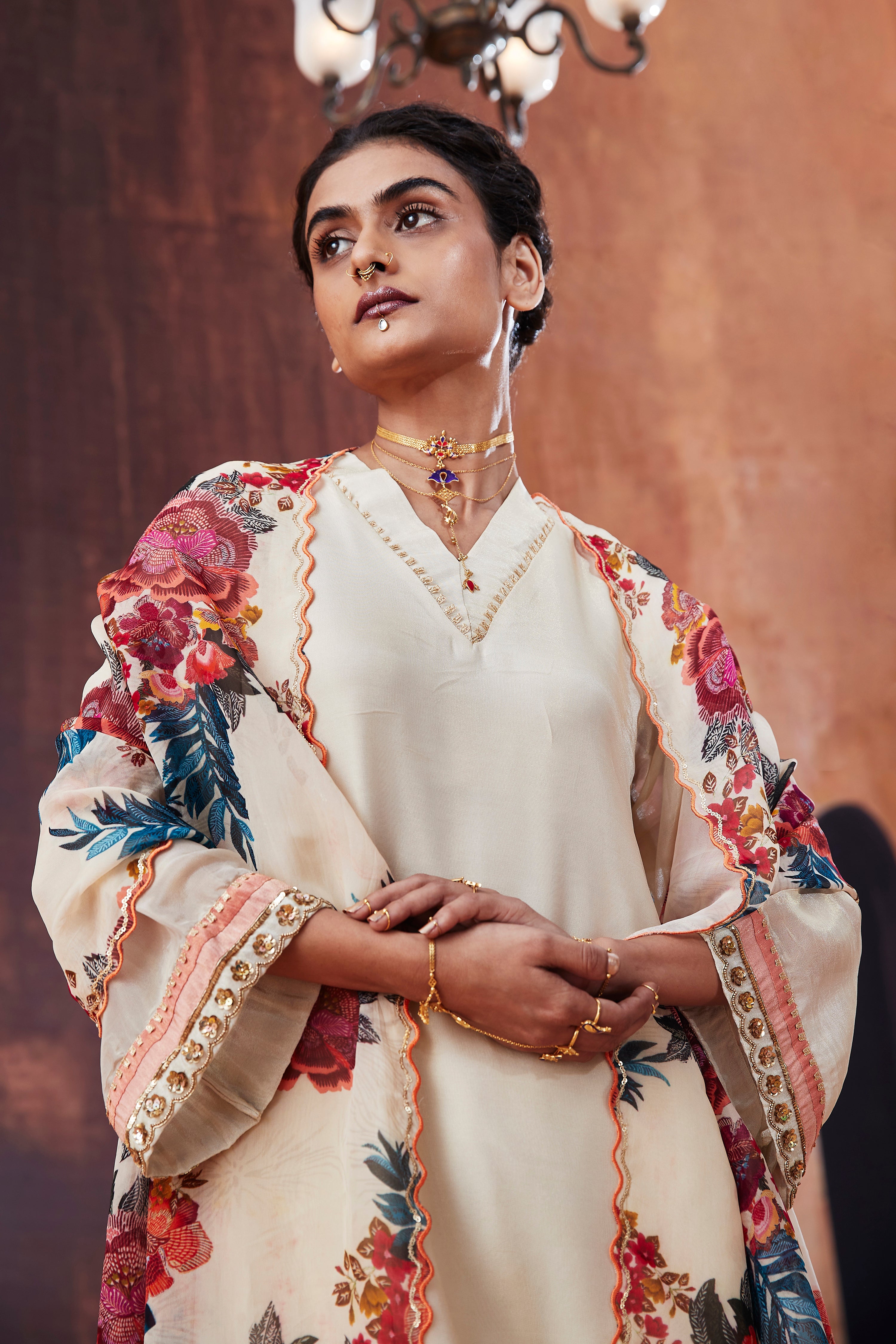 Ivory Tissue Silk Kurta Set