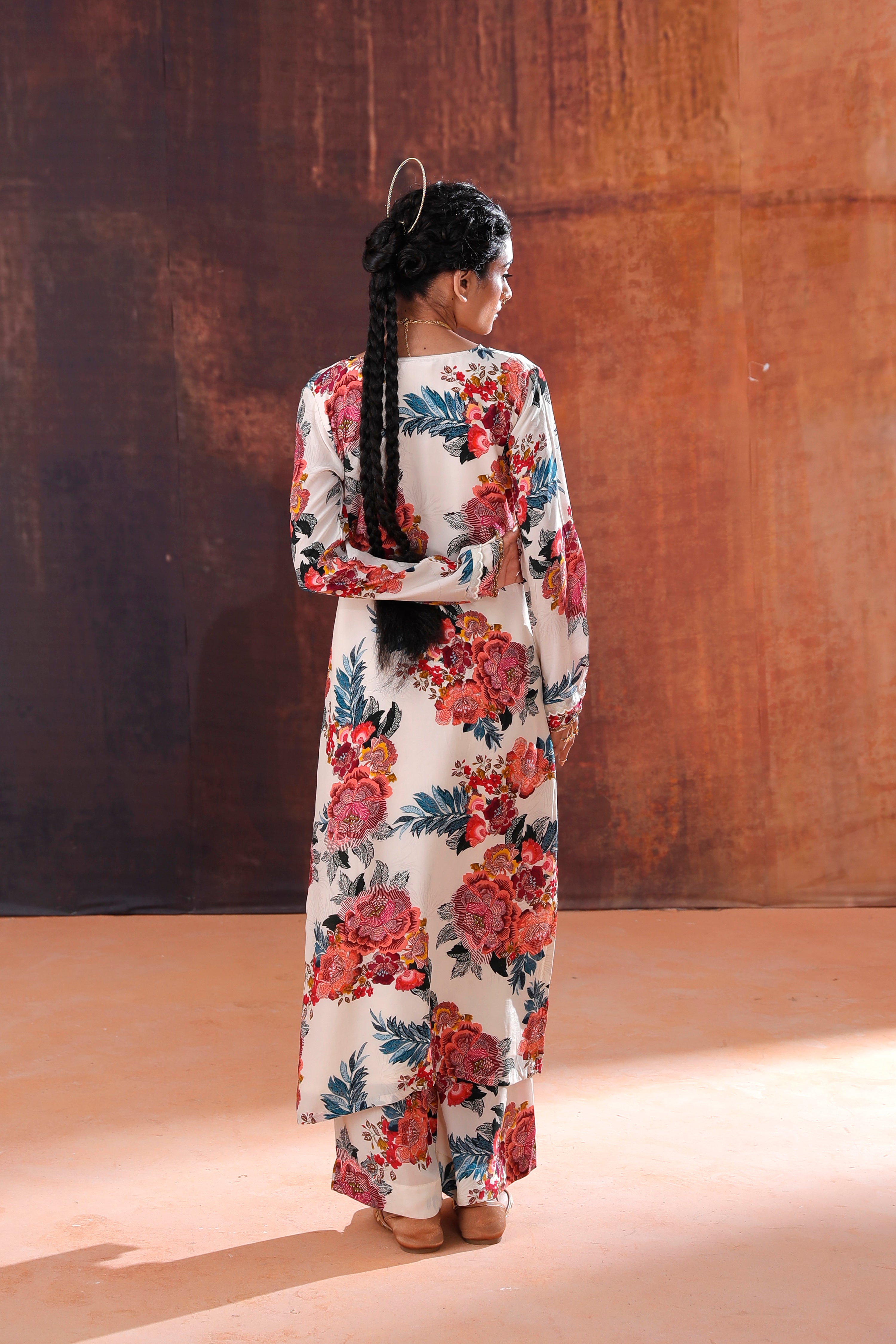 Ivory Floral Printed Kurta Set