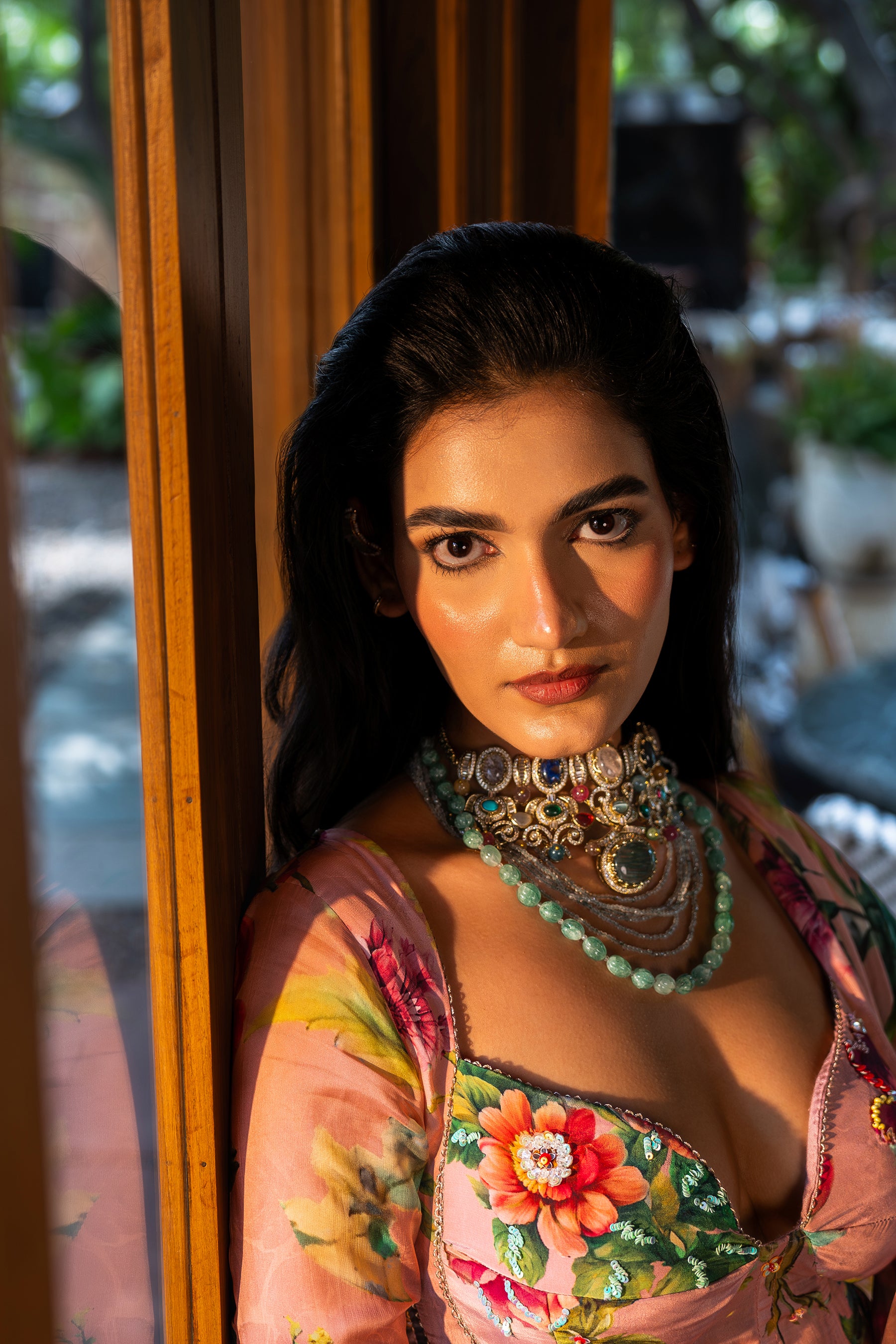 Dusty Rose Ruffle Saree