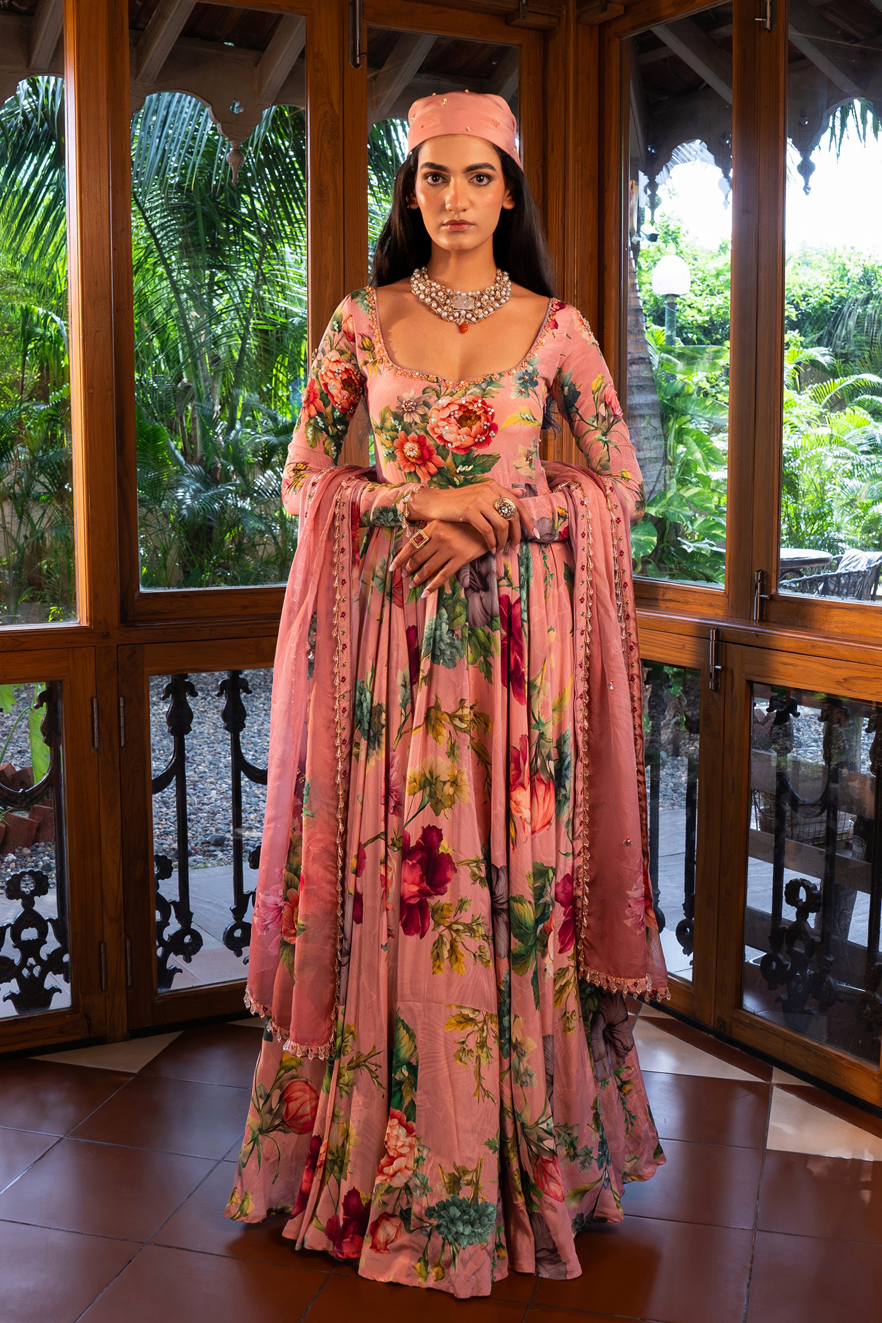 Dusty Rose Anarkali Set