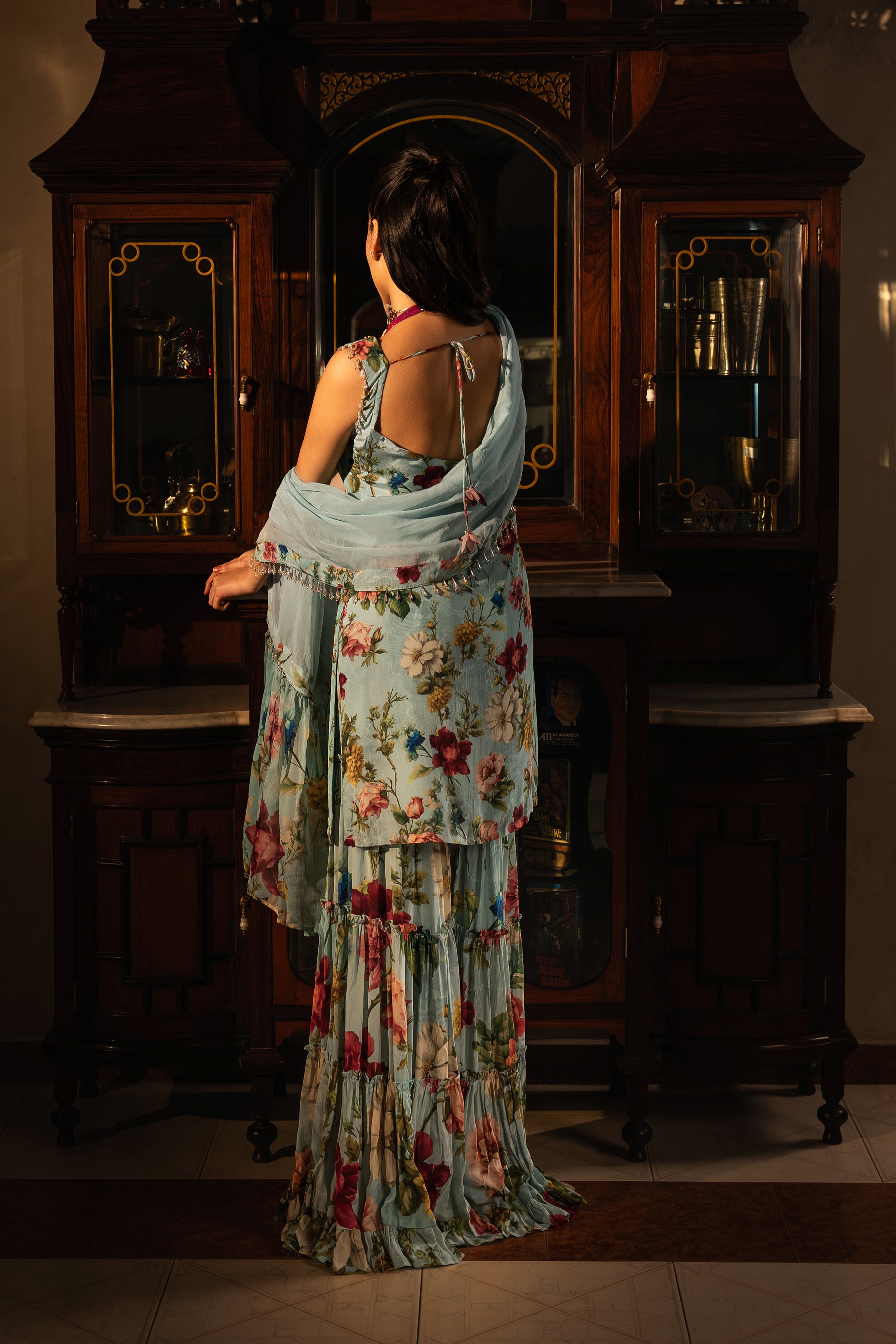 Powder Blue Sharara Set