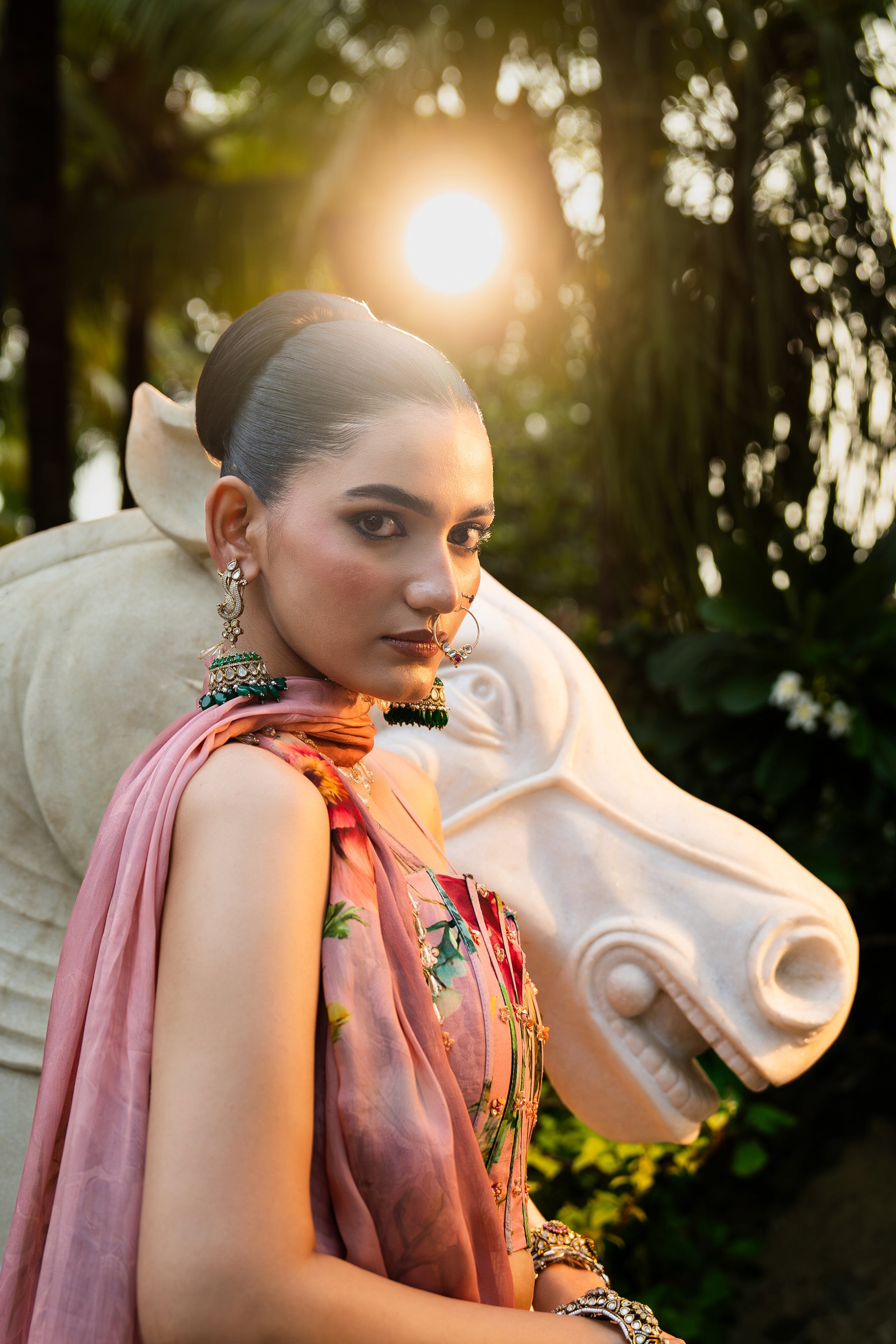 Dusty Rose Corset Lehenga Set