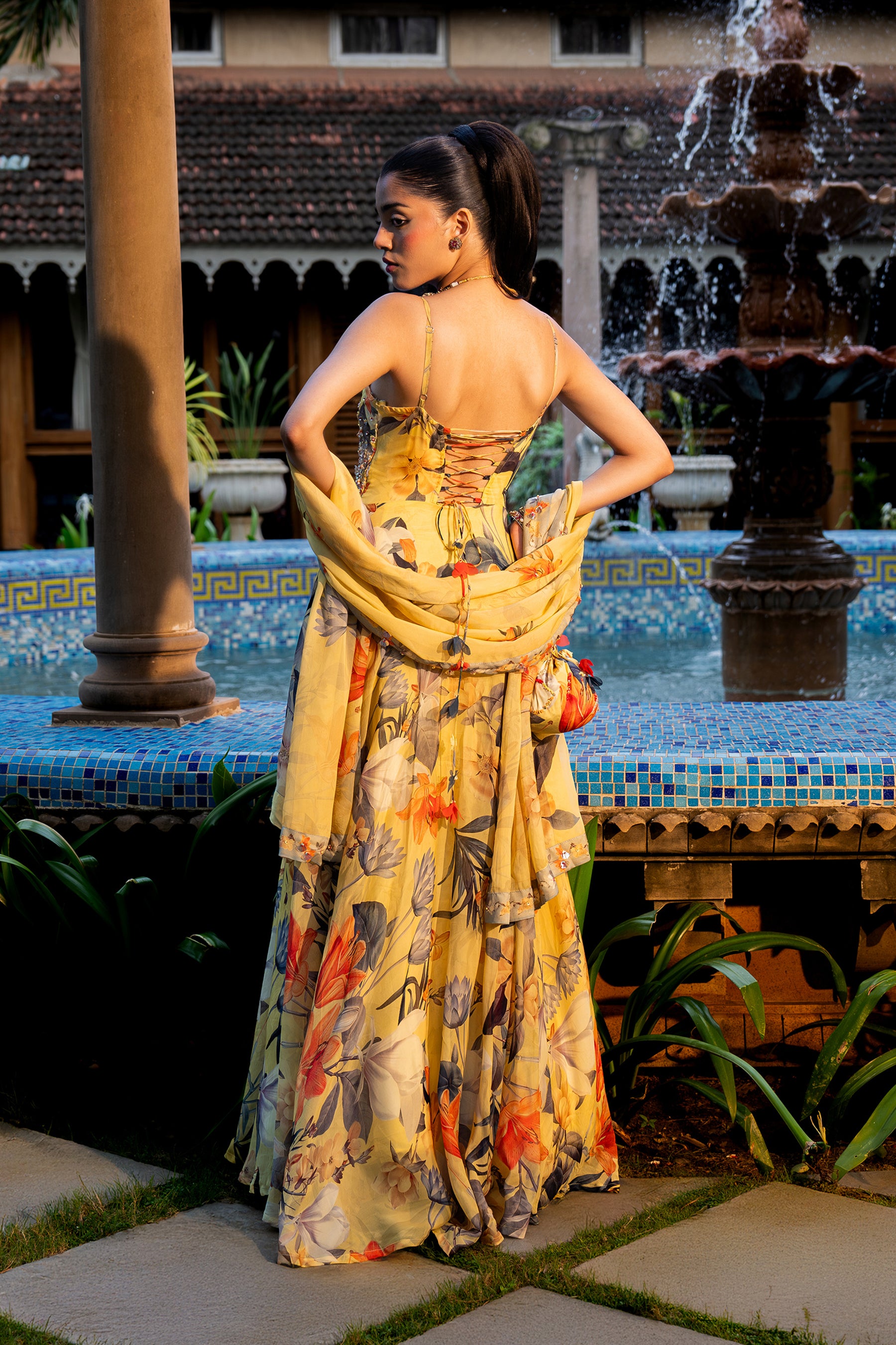 Misted Yellow Anarkali Set