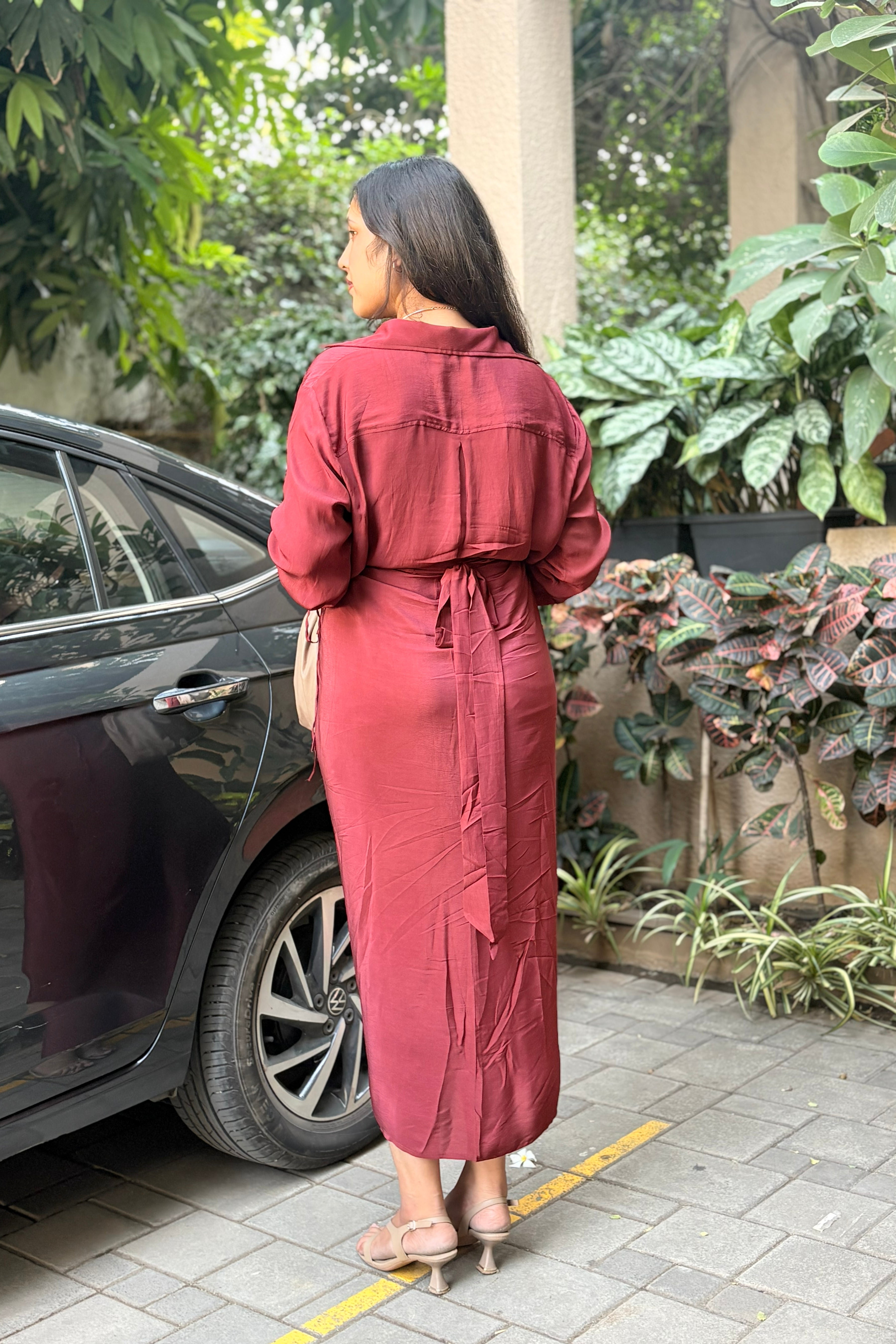 Burgundy Button-Down Shirt