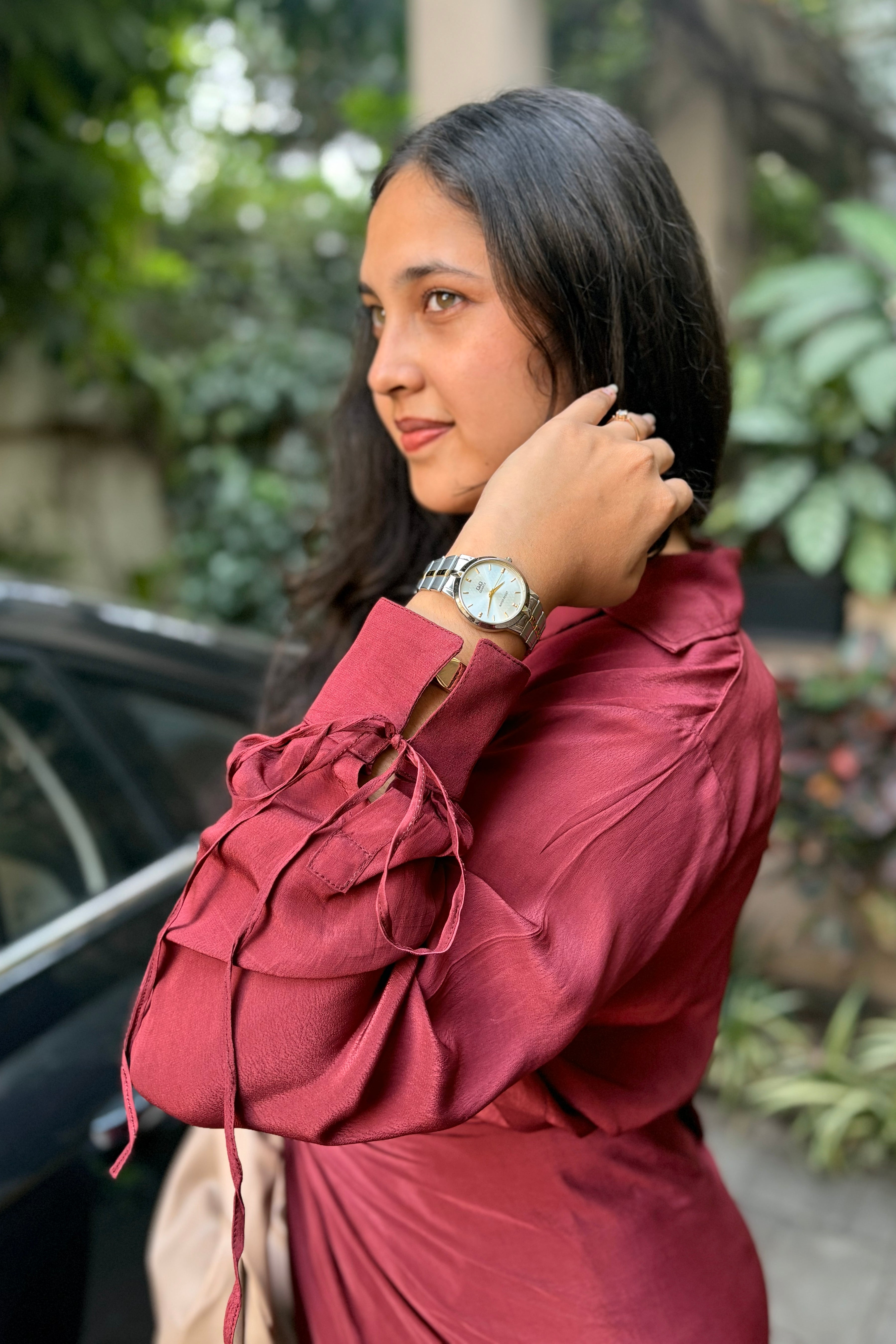 Burgundy Button-Down Shirt