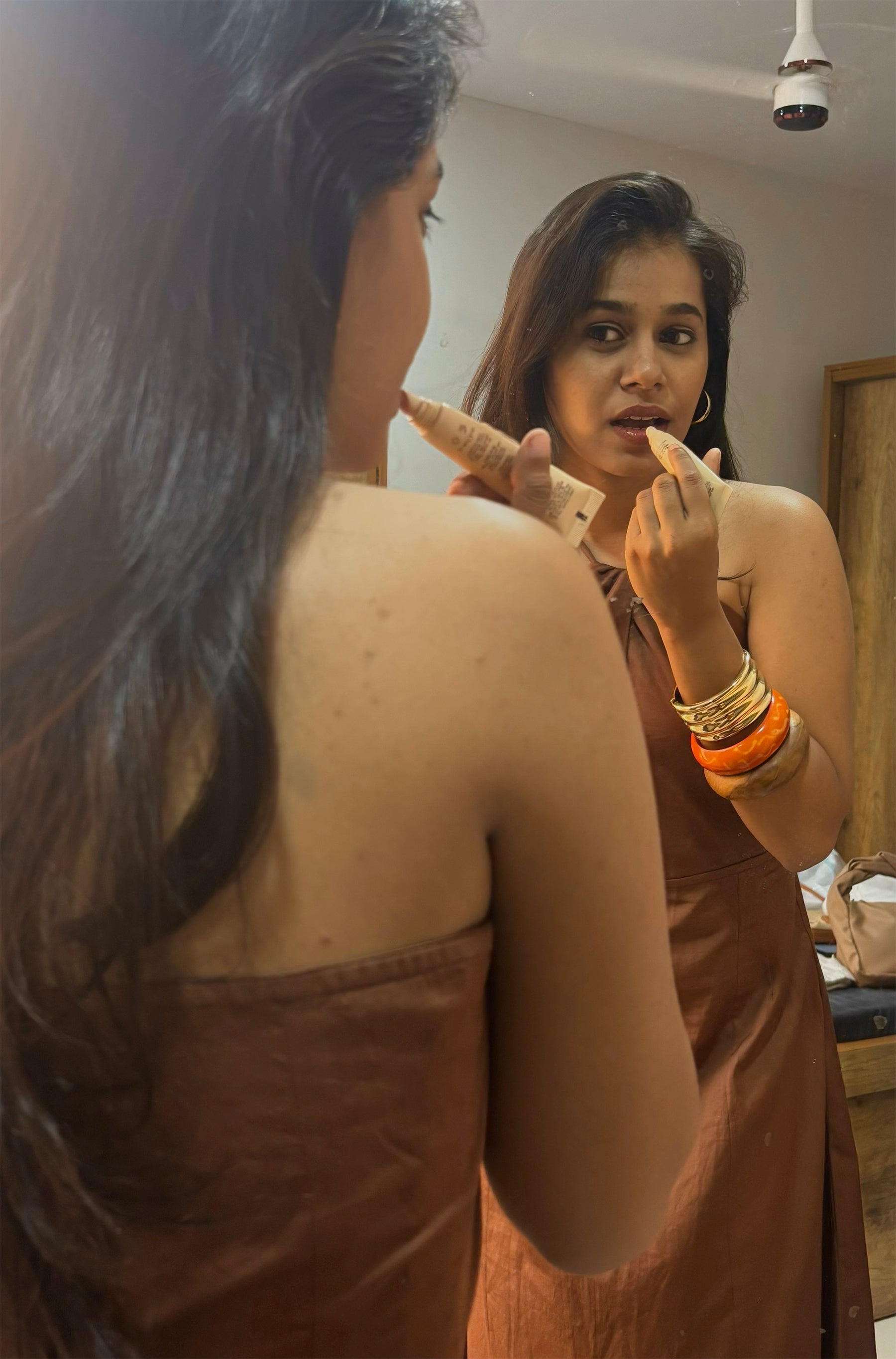 Brown Cut-out Dress
