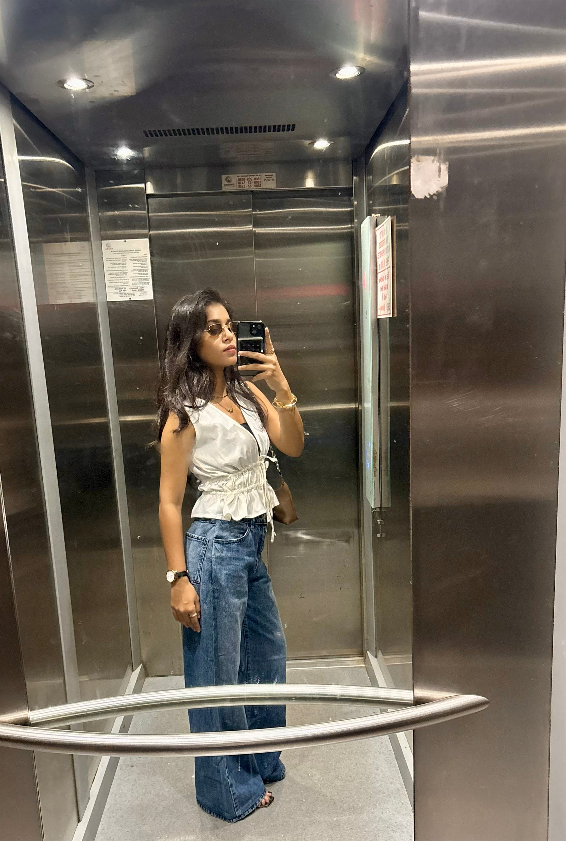 White Draw-string Top