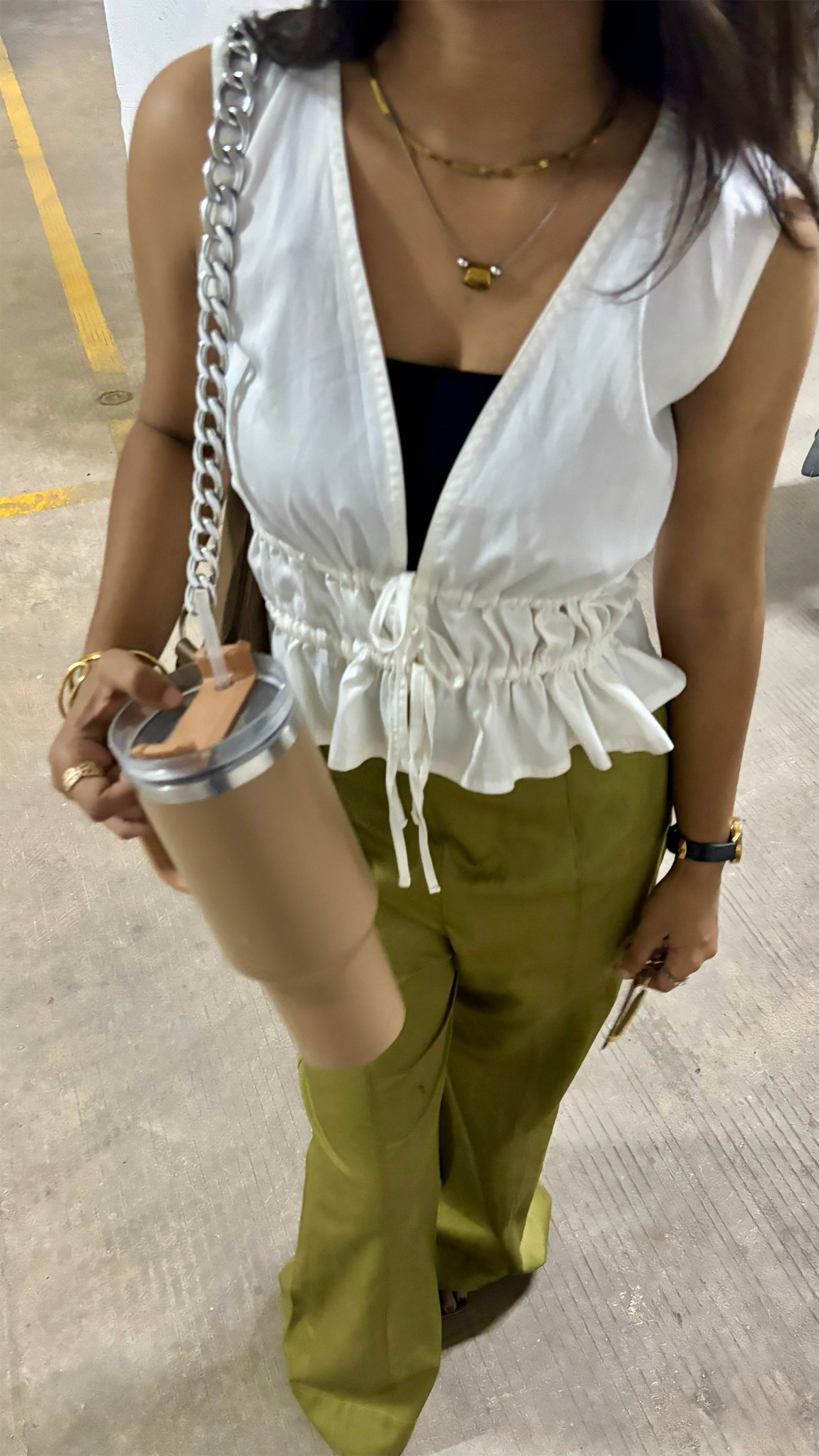 White Top With Bell Bottom