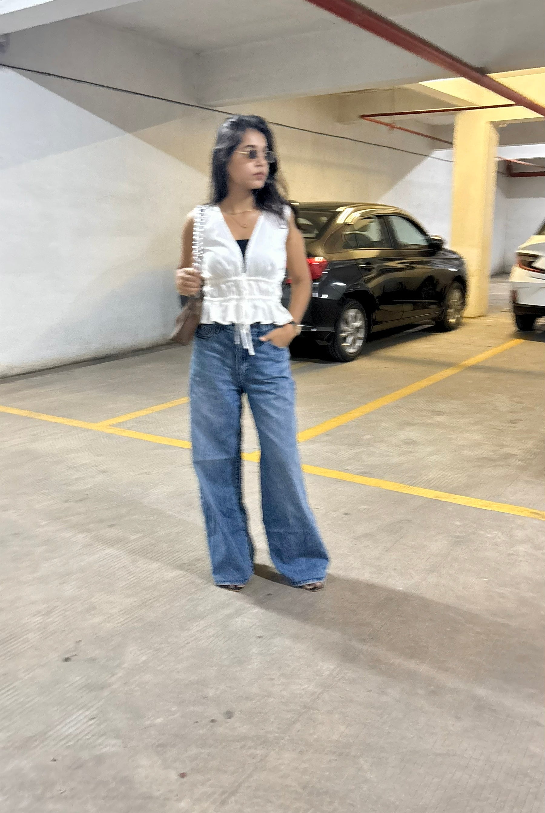 White Draw-string Top