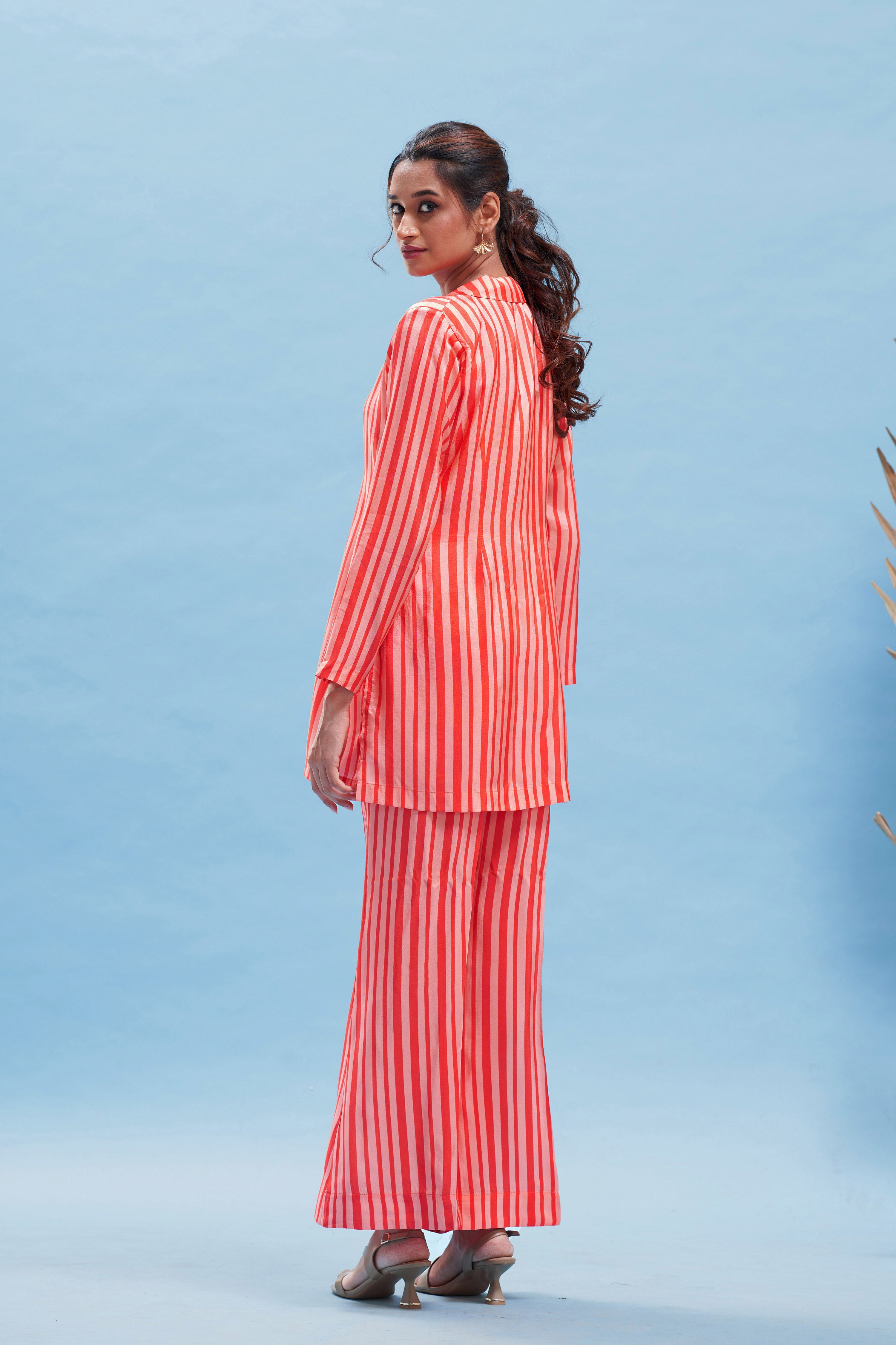 Just Peach Stripe Suit