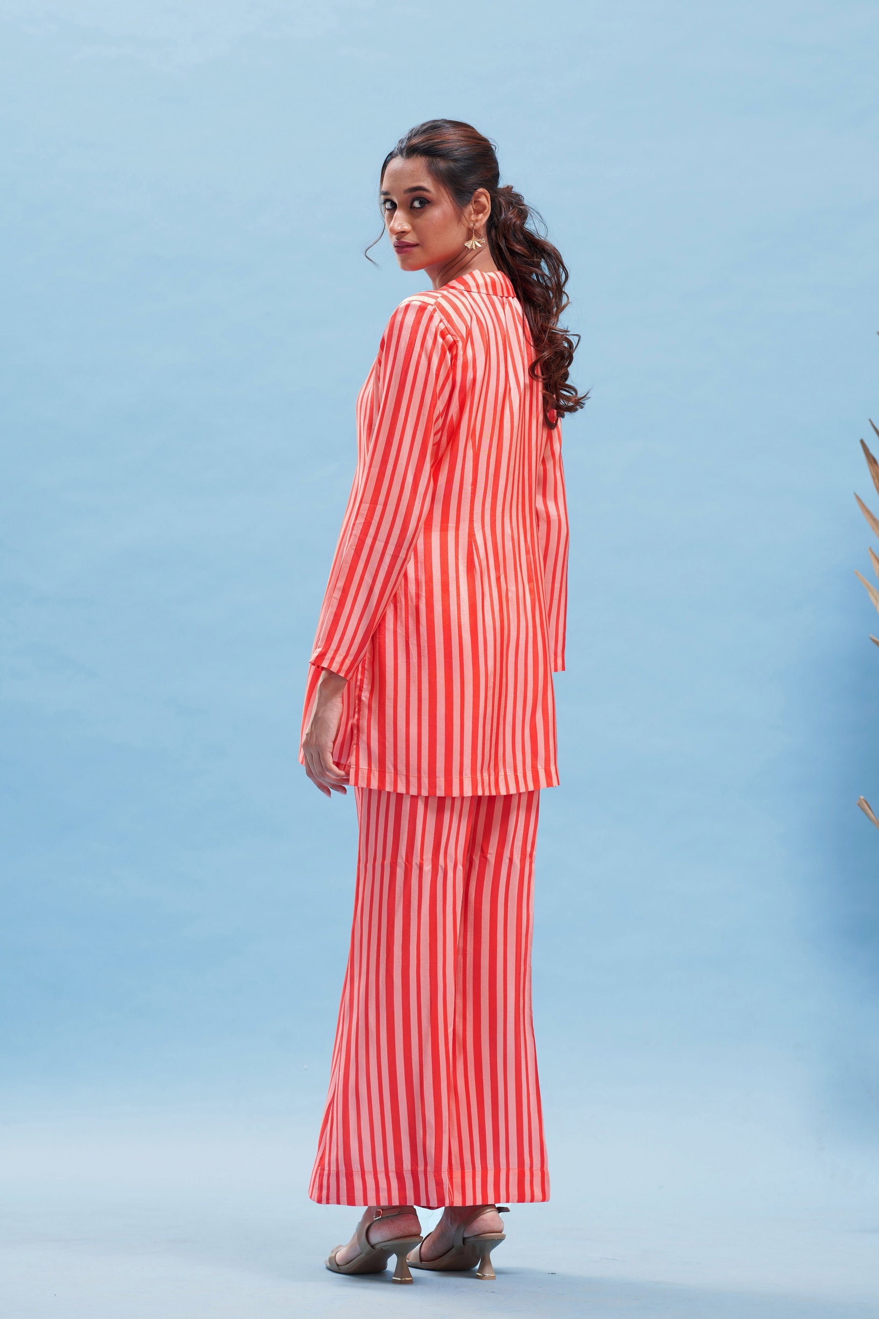 Just Peach Stripe Suit