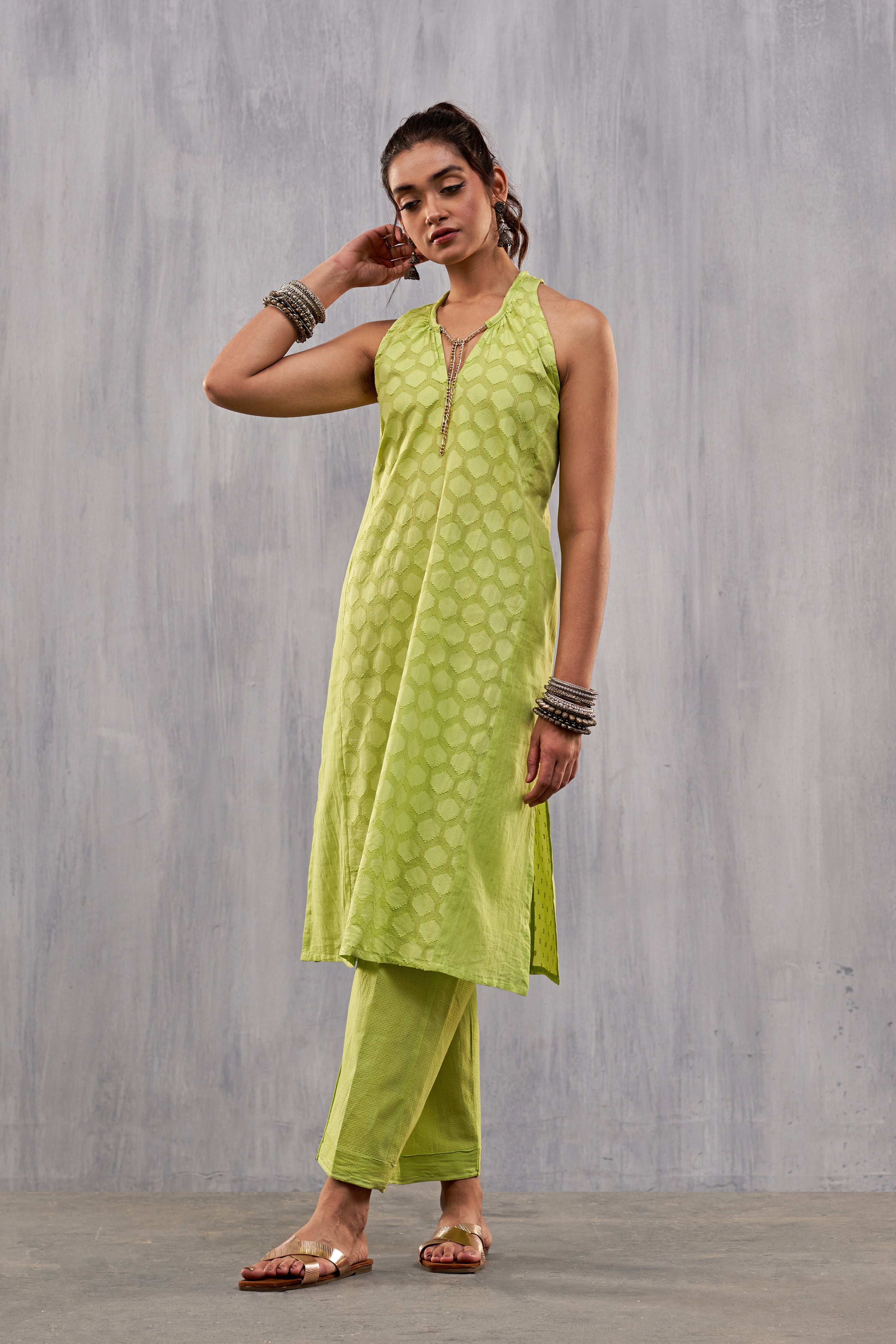 Ulfat Lime Green Kurta Set