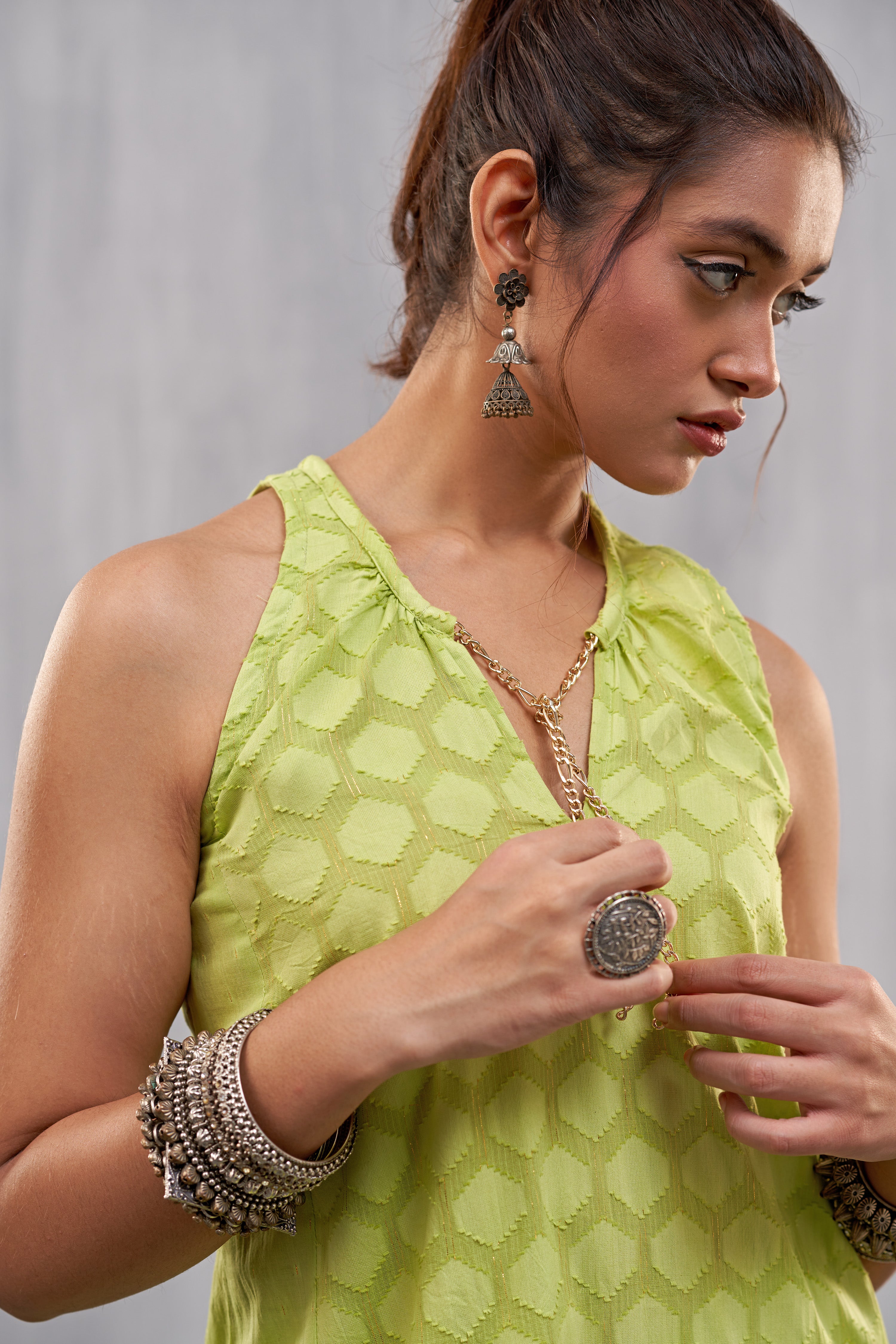 Ulfat Lime Green Kurta Set