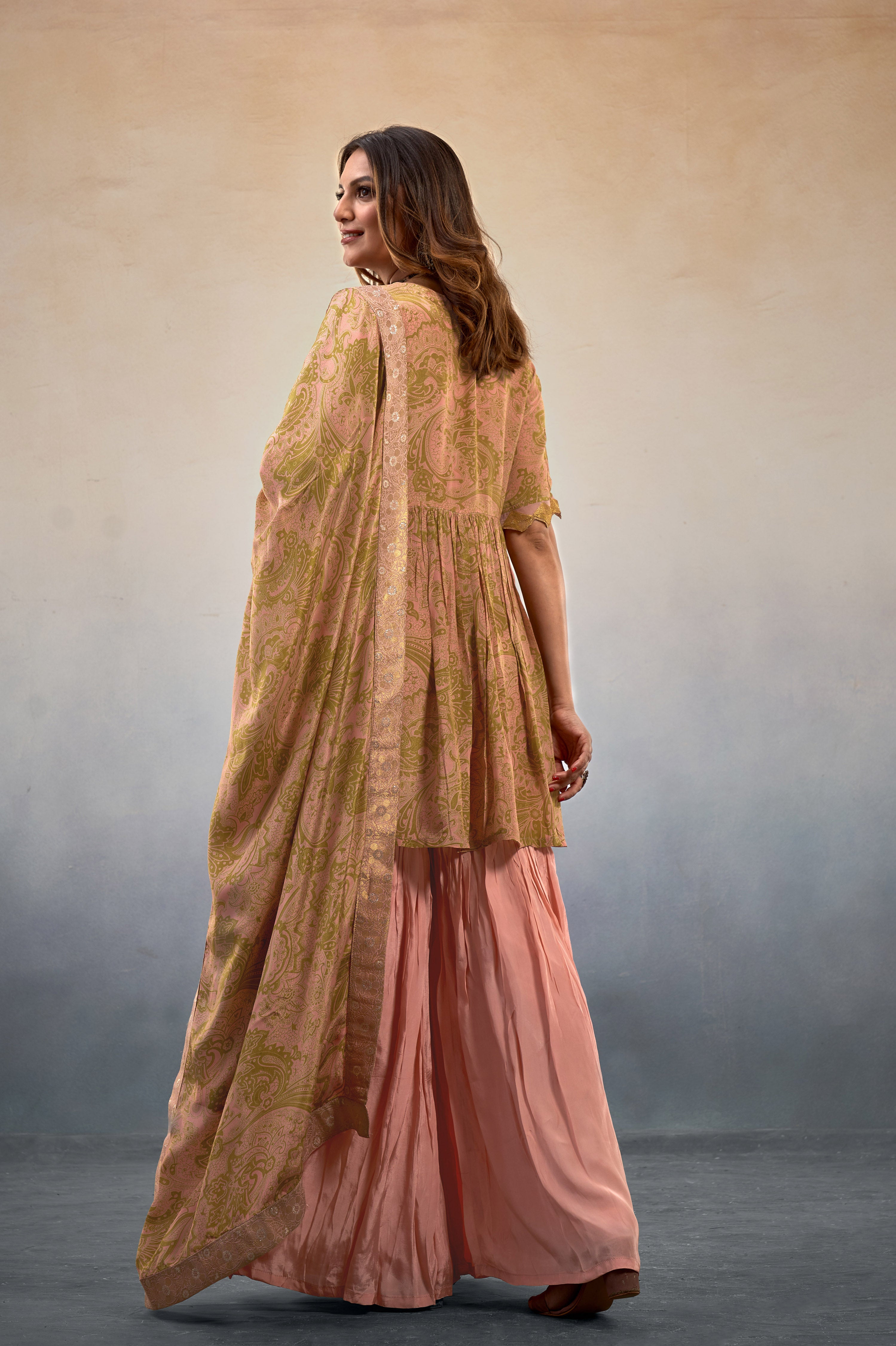 Noor Pastel Pink Sharara Set
