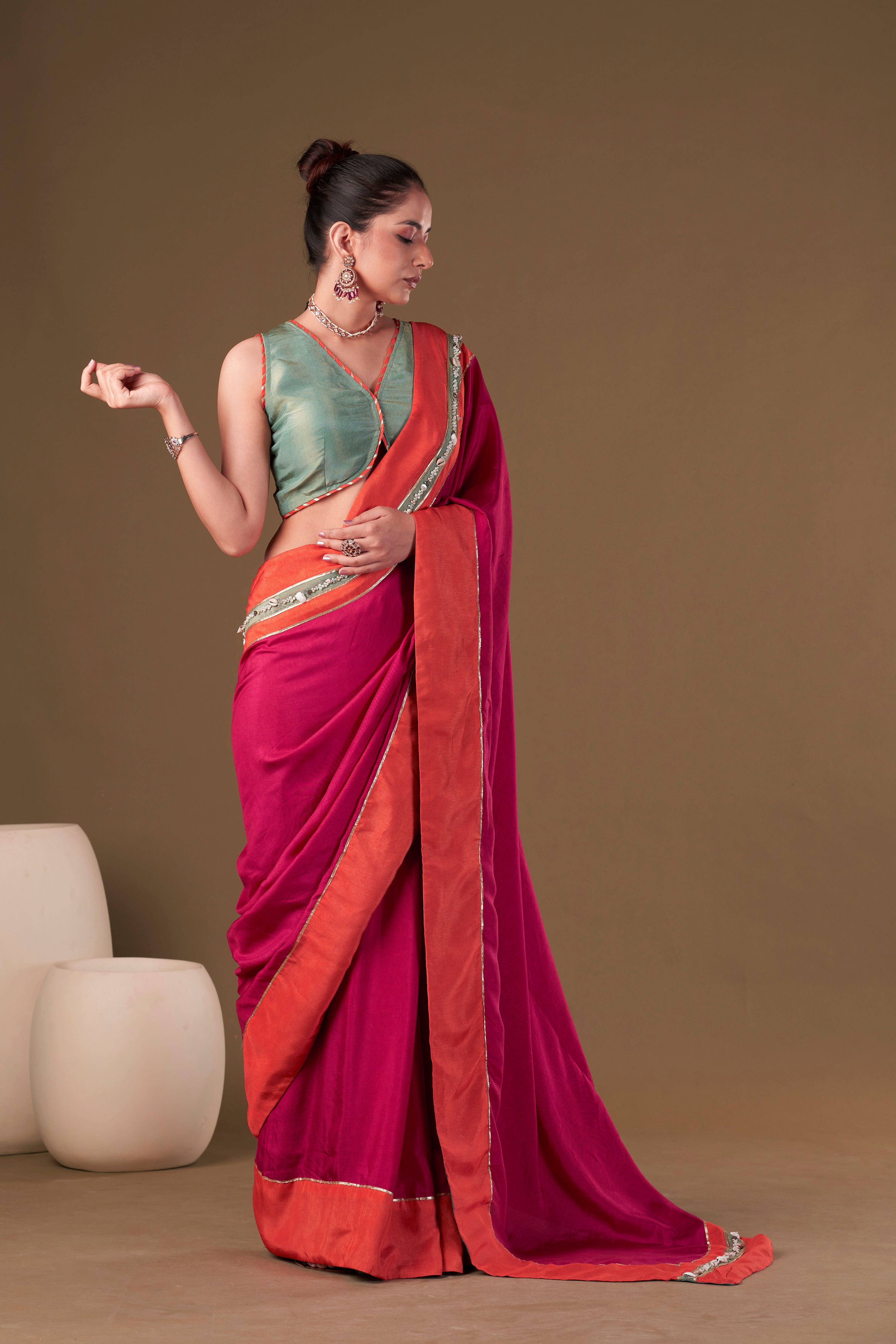 Tisya Fuchsia Pink Dolla Silk Saree