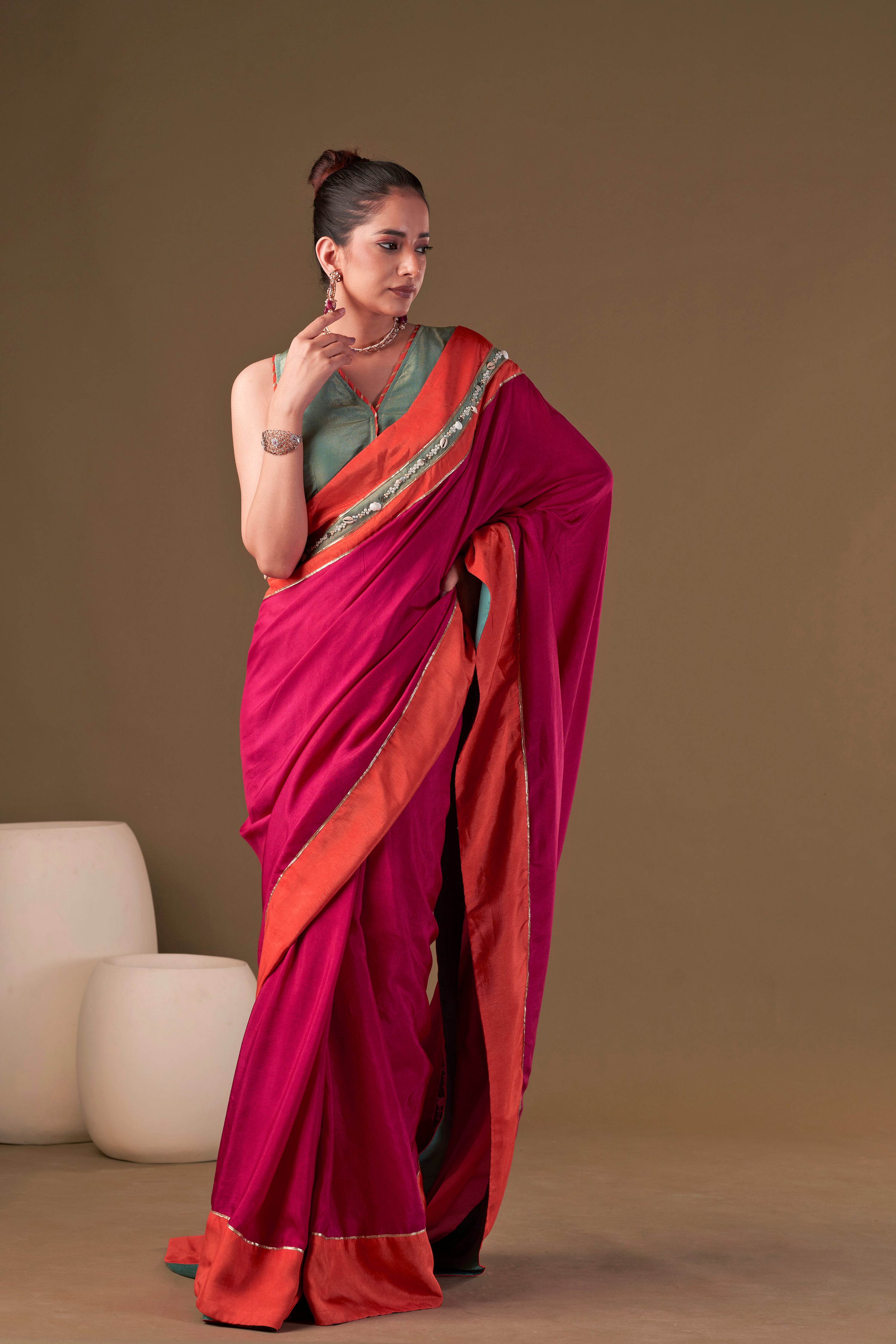 Tisya Fuchsia Pink Dolla Silk Saree