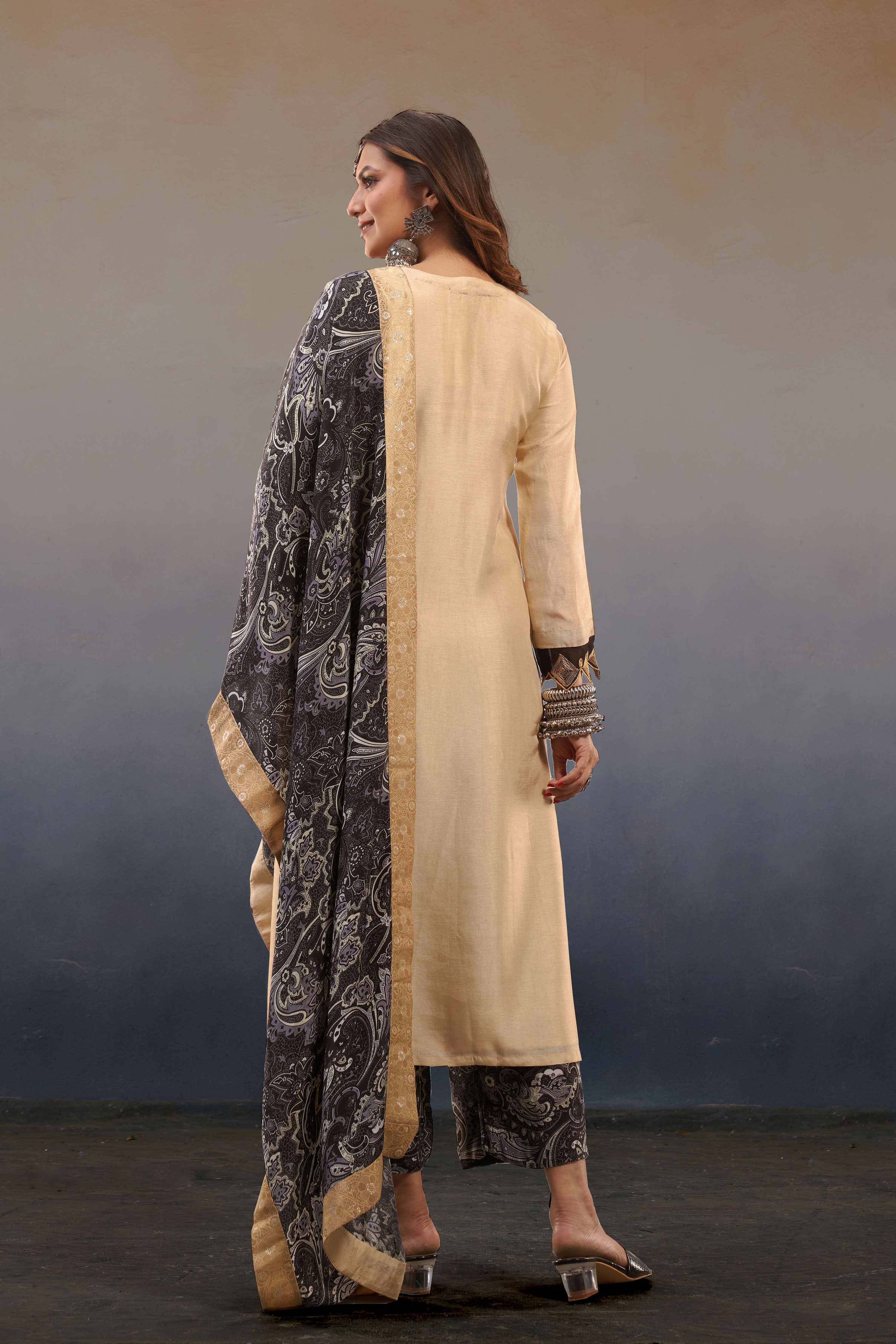 Noor Beige Straight Kurta Set