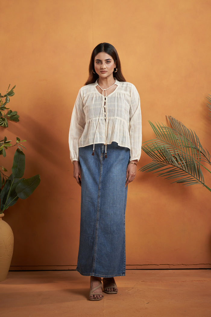 Off white Gathered Top