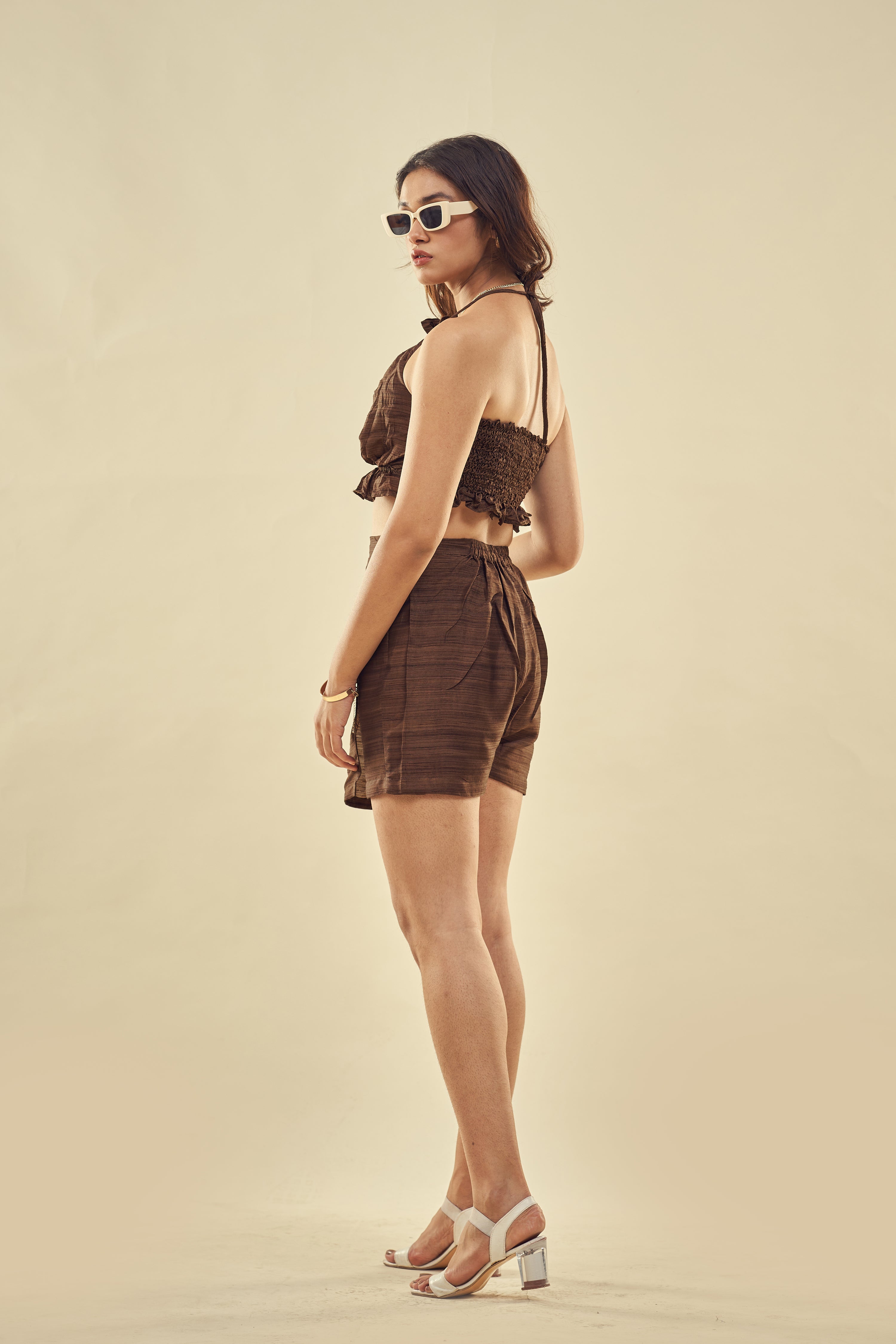 Summer Paradise Brown Skorts Set