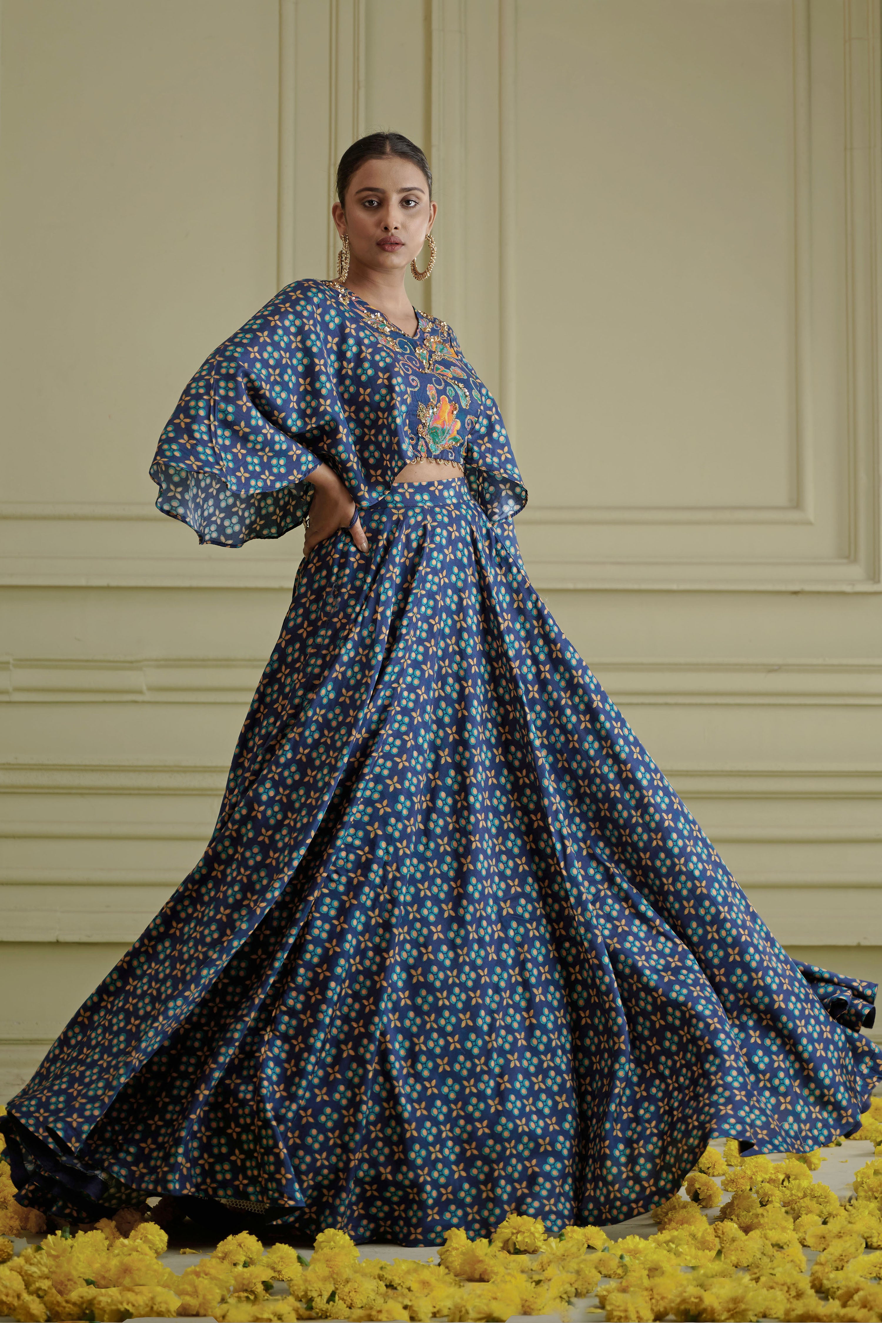 Maaya Lehenga Set With Cape Blouse