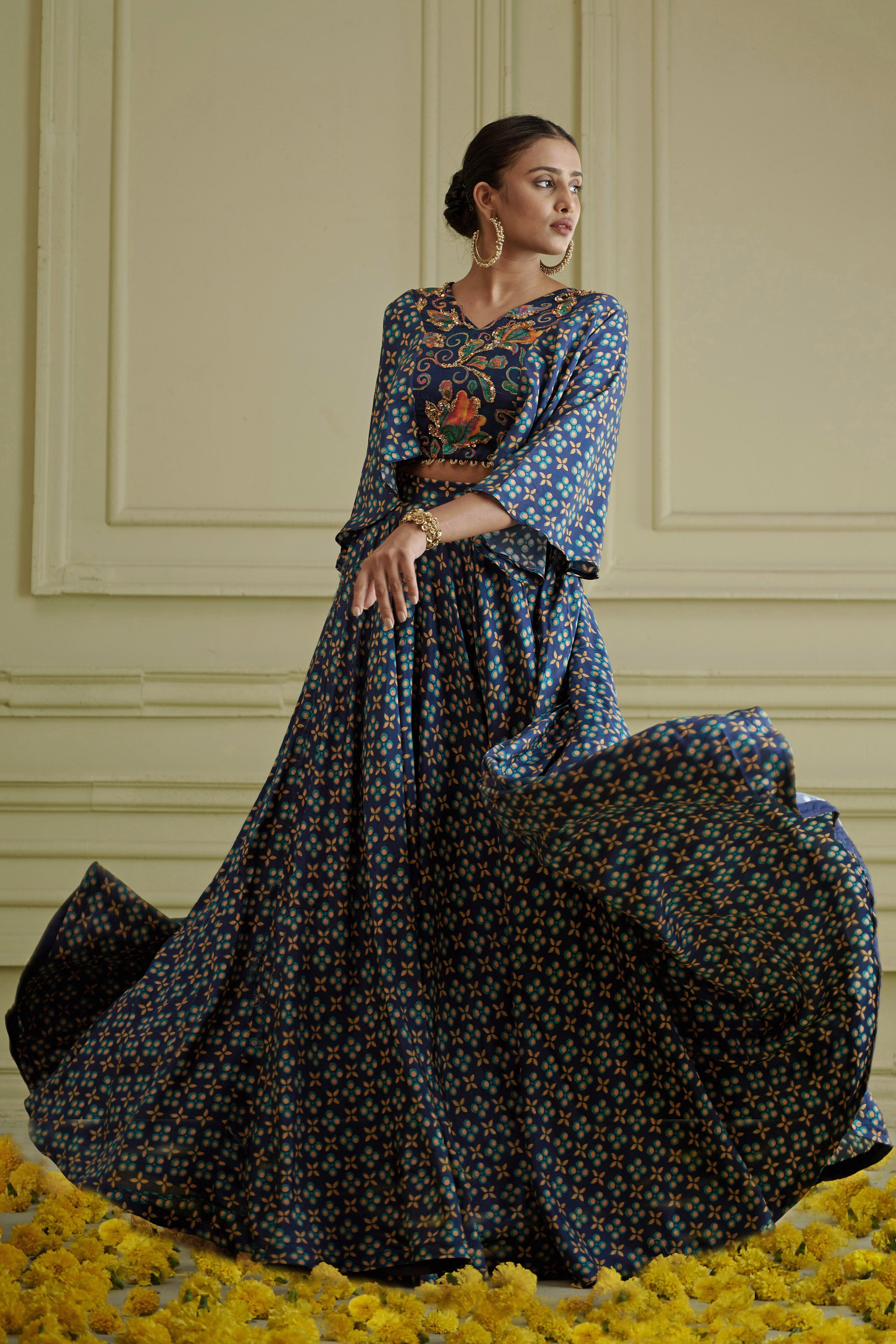 Maaya Lehenga Set With Cape Blouse