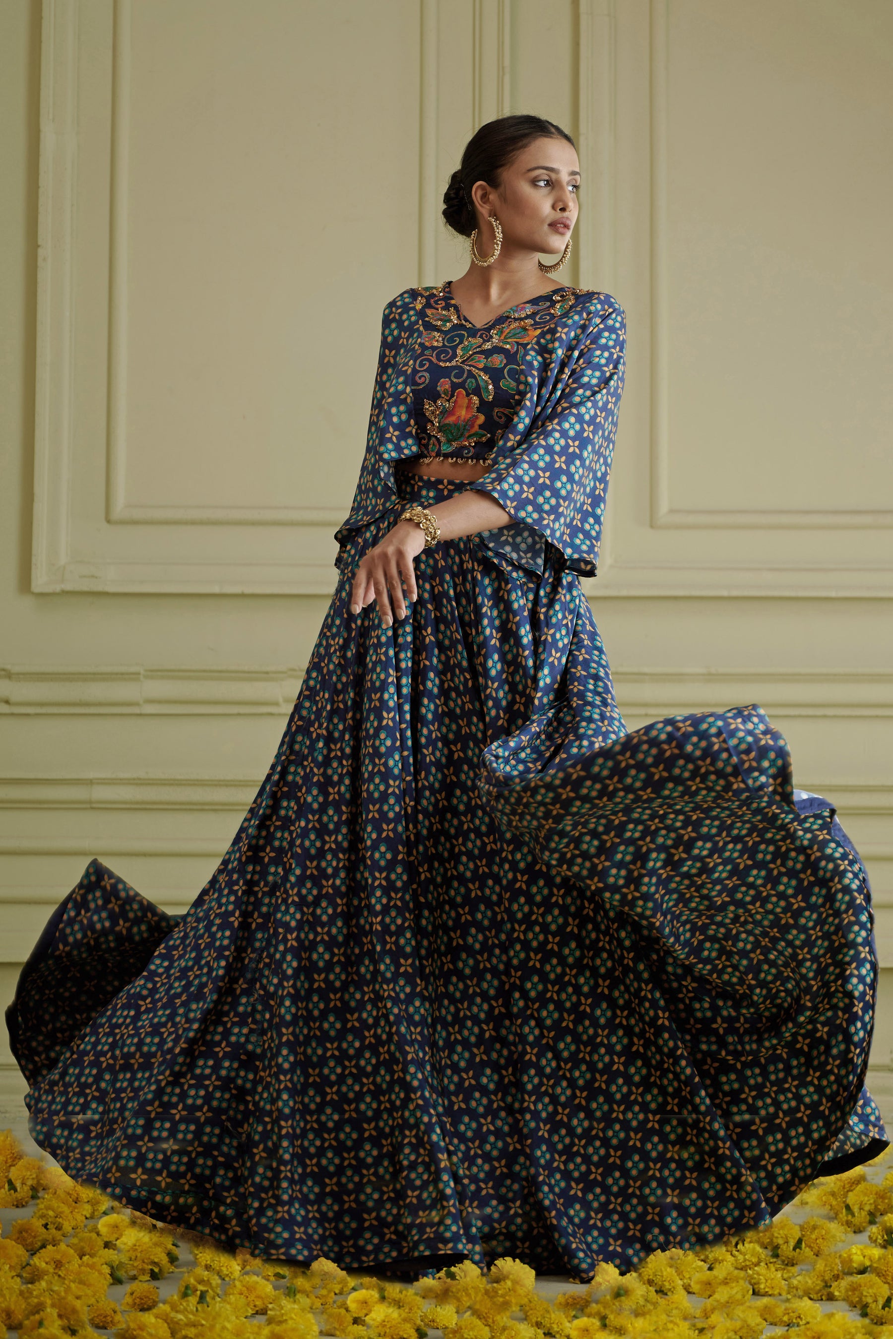 Maaya Lehenga Set With Cape Blouse