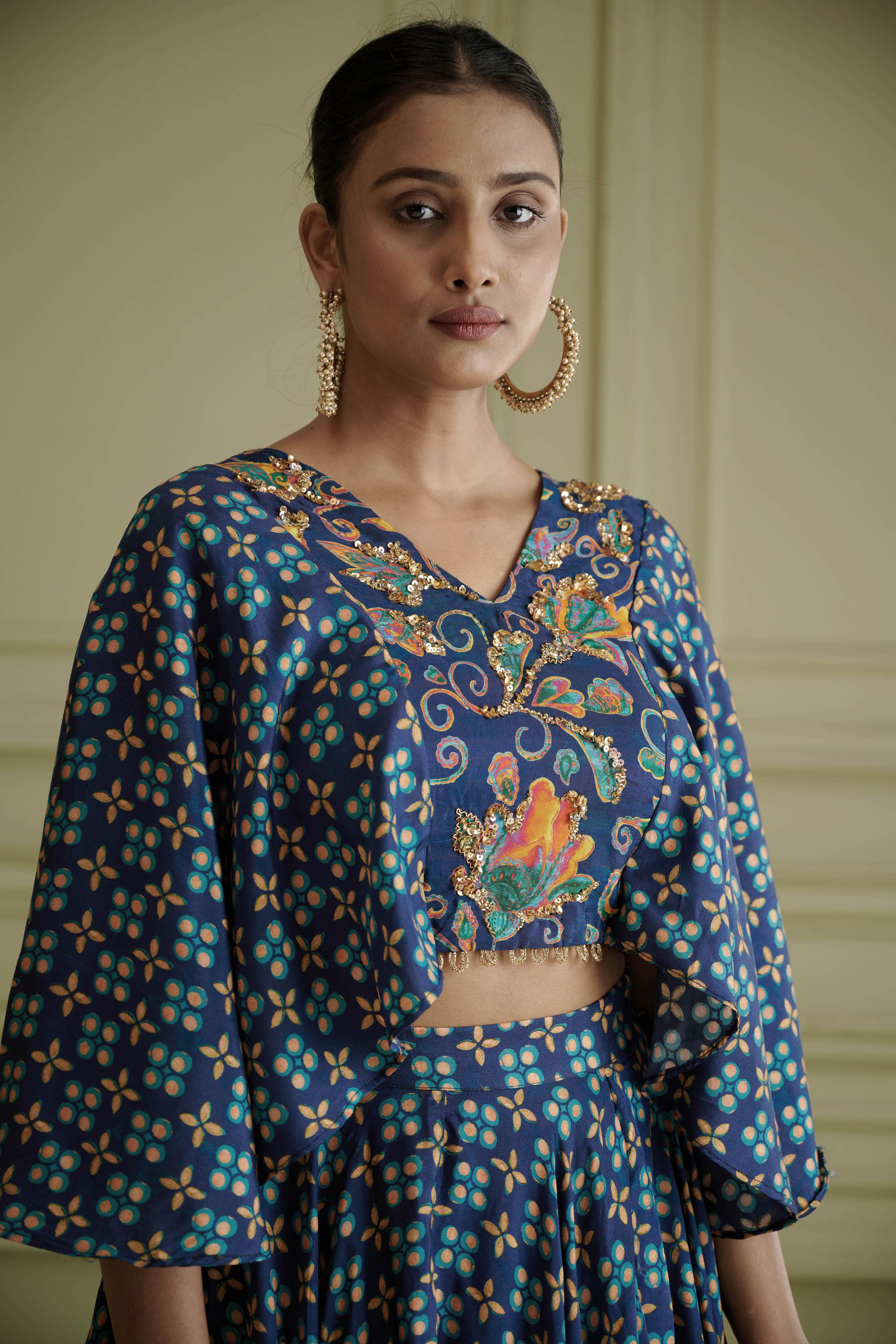 Maaya Lehenga Set With Cape Blouse